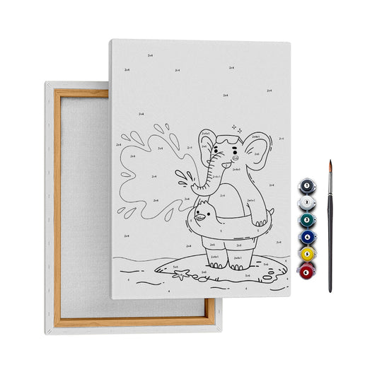 Yüzen Fil - 25x35cm - Boyama Tablo