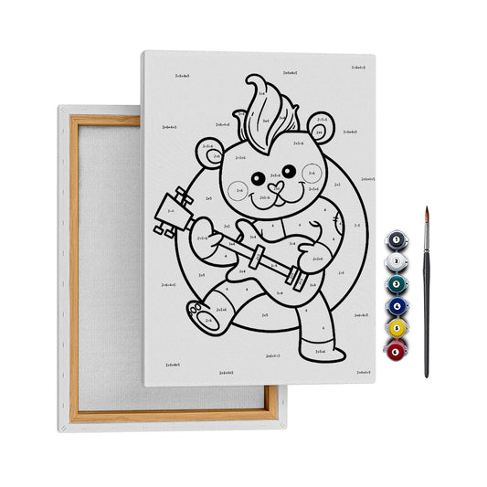 Müzisyen Ayı - 25x35cm - Boyama Tablo