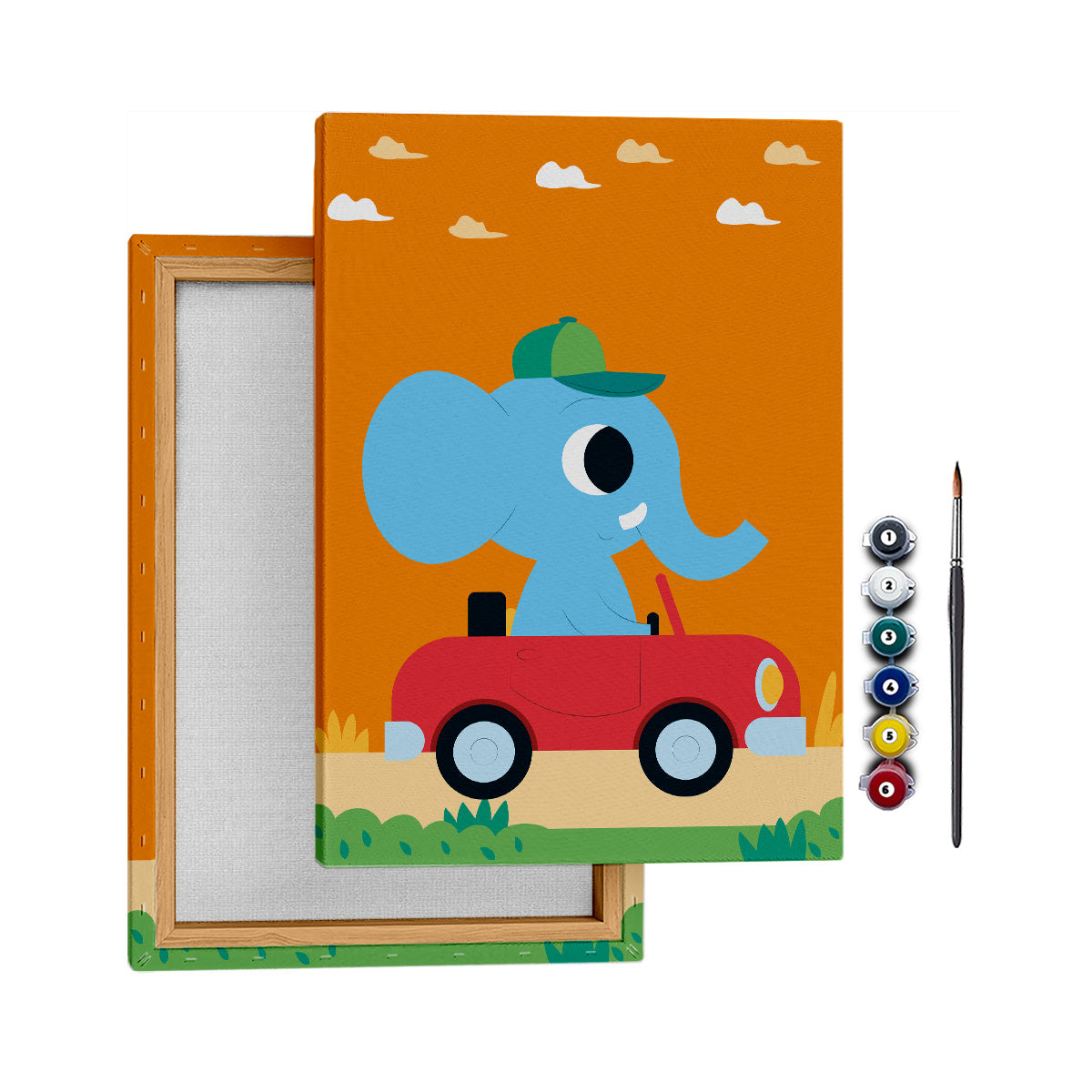 Şoför Fil - 35x50cm - Boyama Tablo