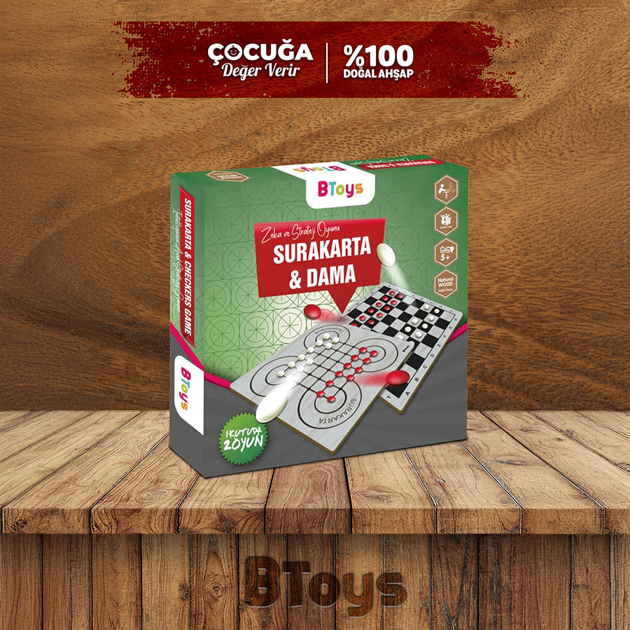 Surakarta - Dama - Ahşap Zeka Ve Strateji Oyunu