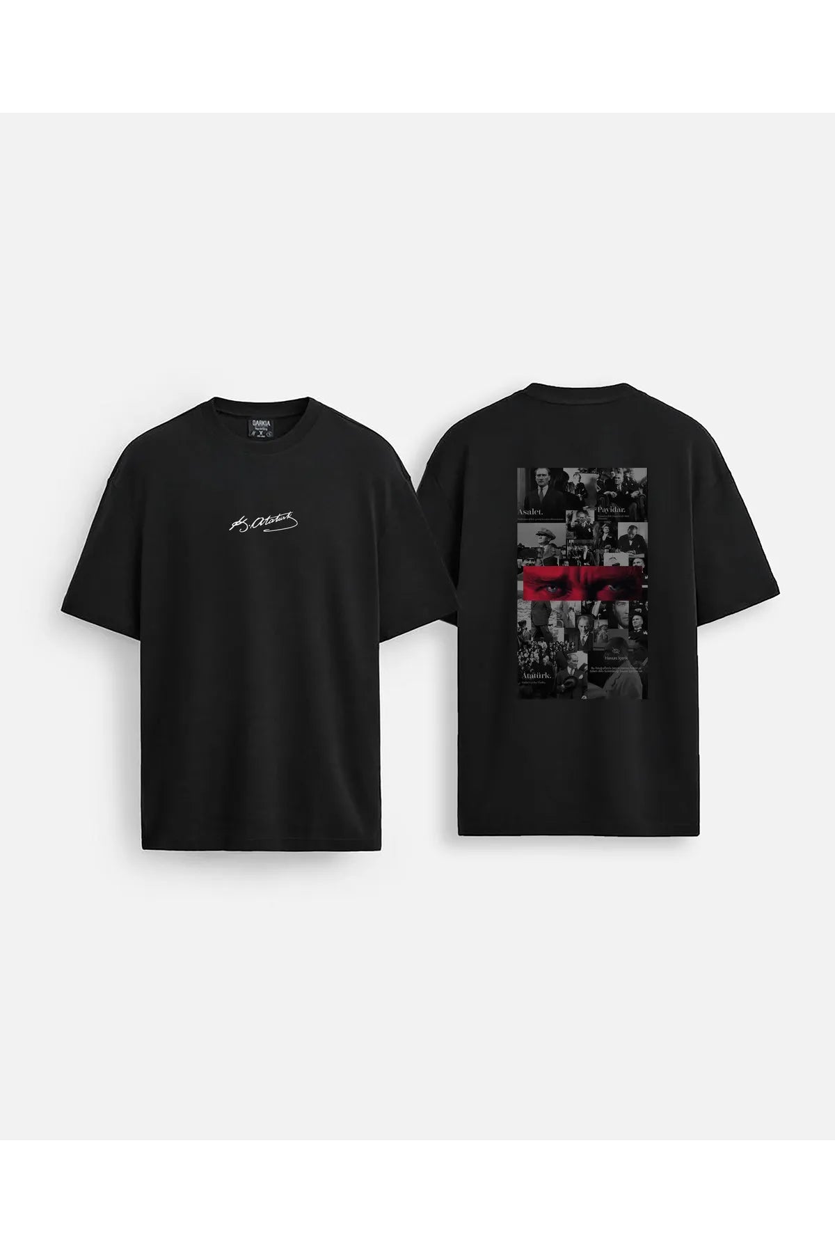 Mustafa Kemal Atatürk Baskılı Oversize Siyah Tişört
