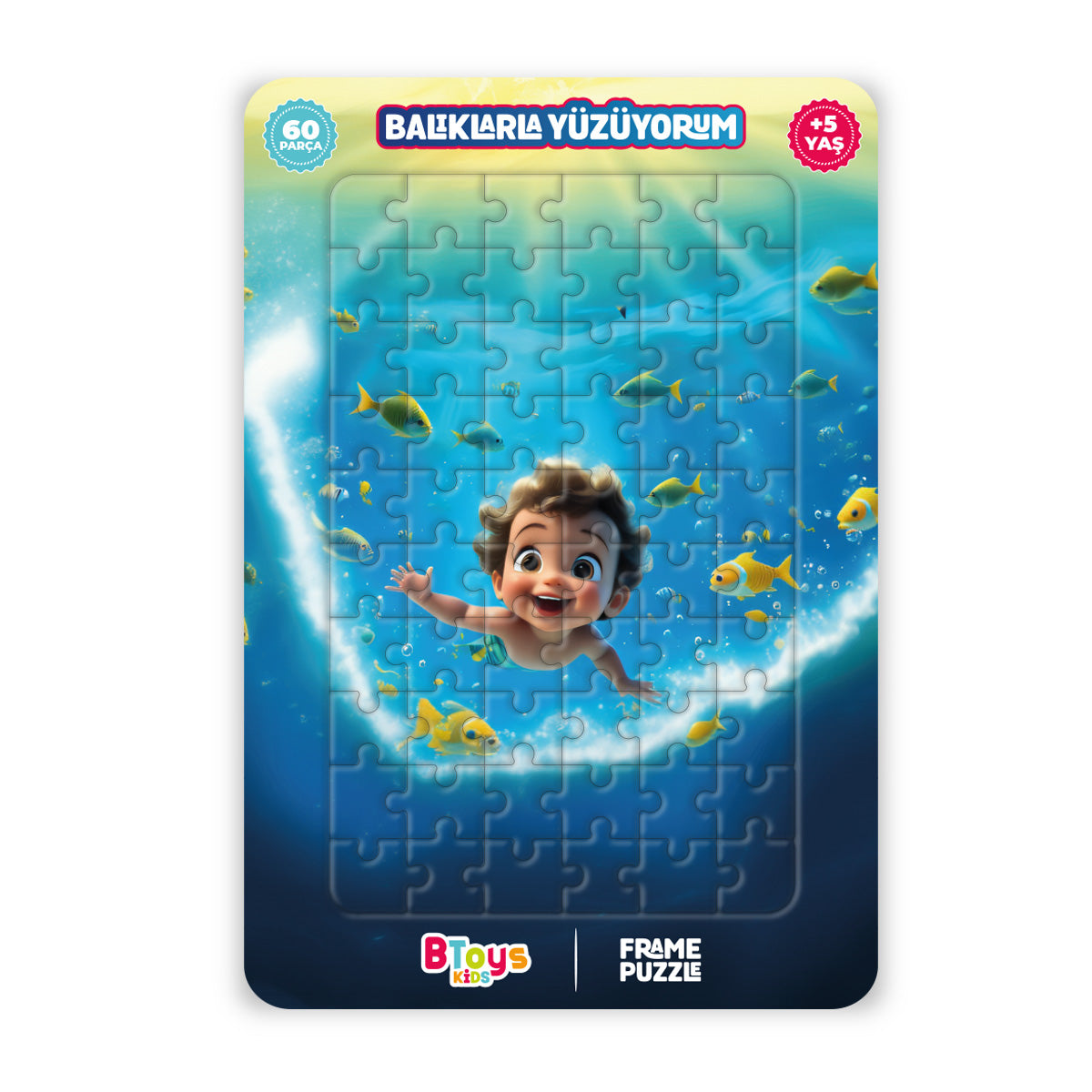 Balıklarla Yüzüyorum - Frame Puzzle