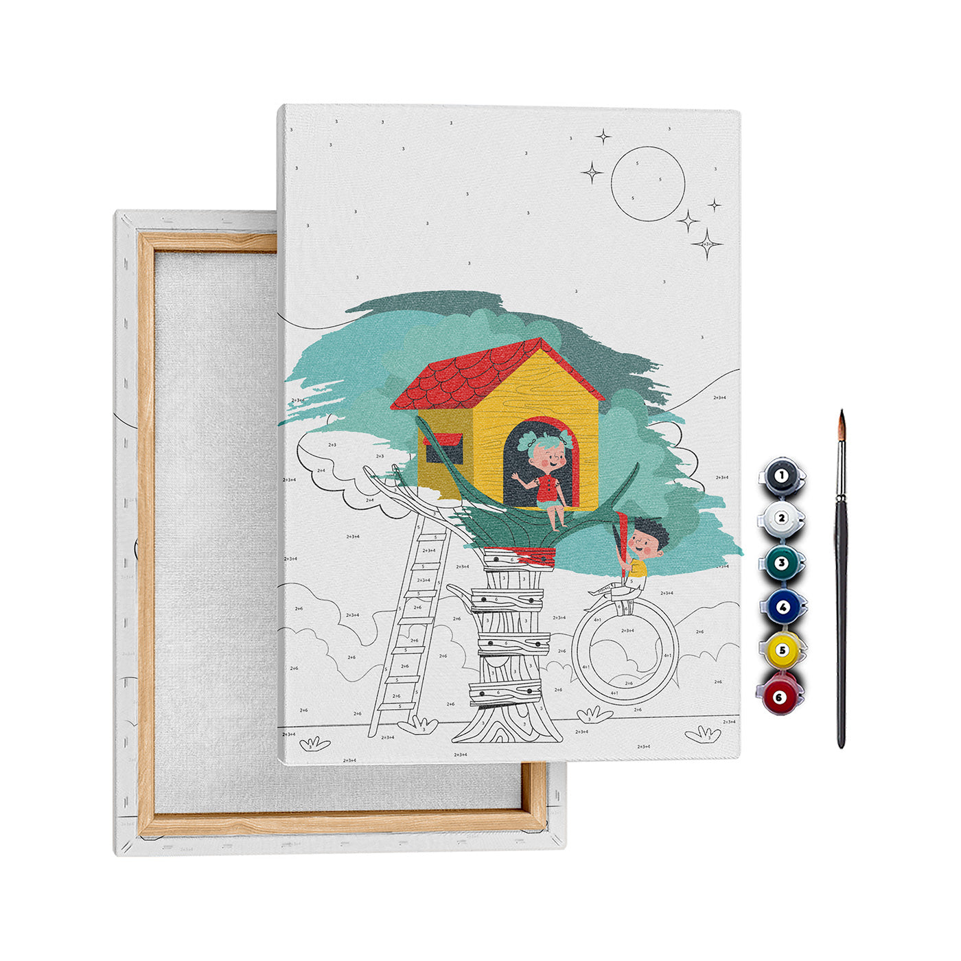 Ağaç Ev - 35x50cm - Boyama Tablo