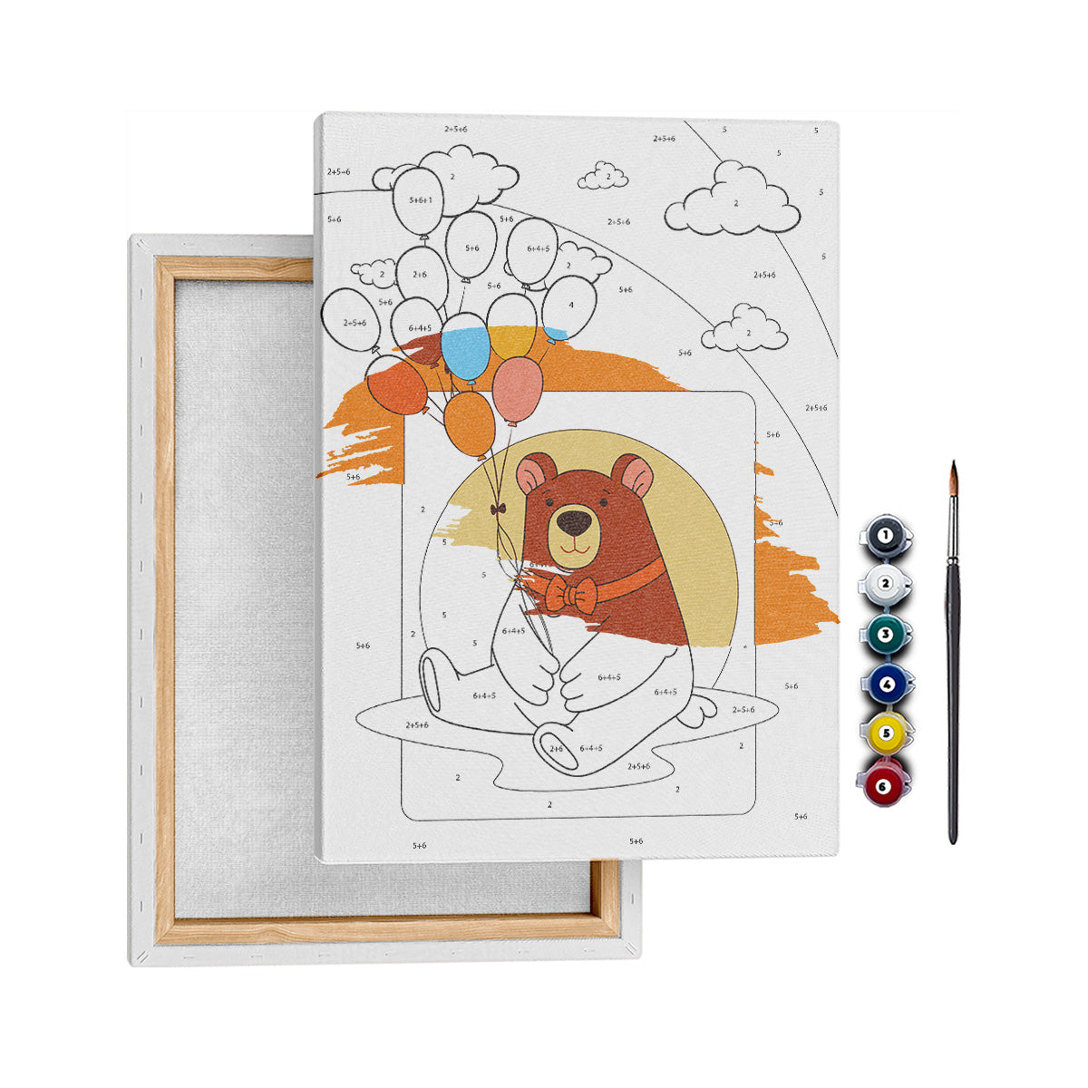 Baloncu Ayı - 35x50cm - Boyama Tablo