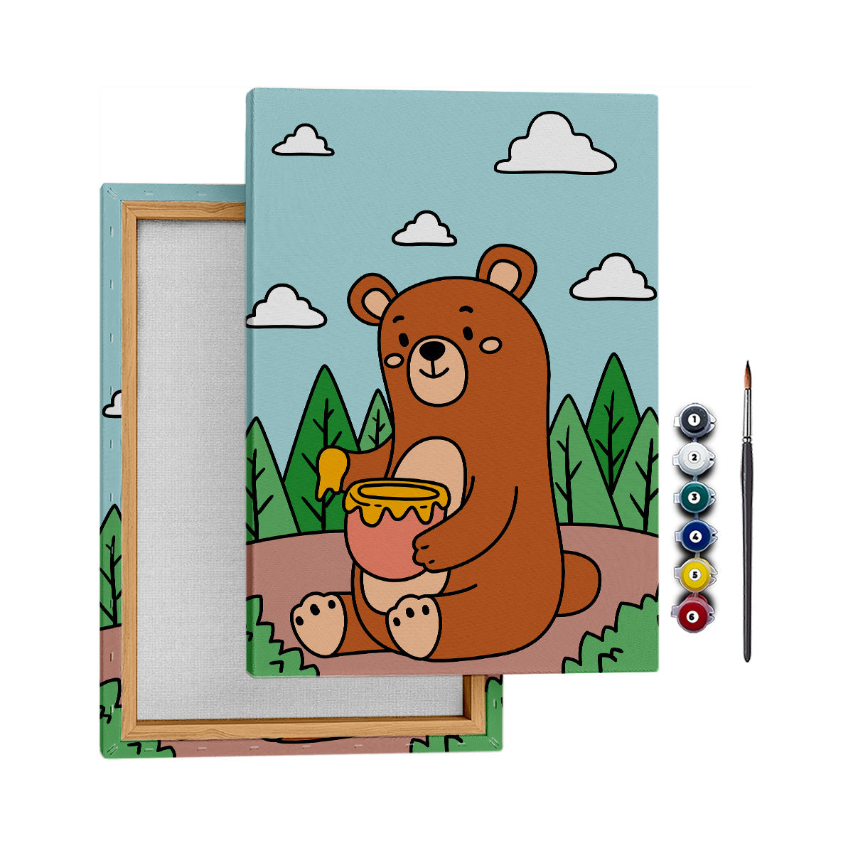 Obur Ayı - 35x50cm - Boyama Tablo