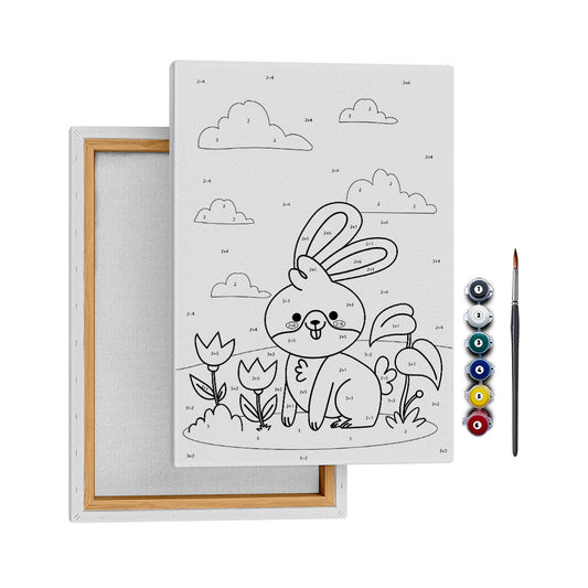 Mutlu Tavşan - 35x50cm - Boyama Tablo