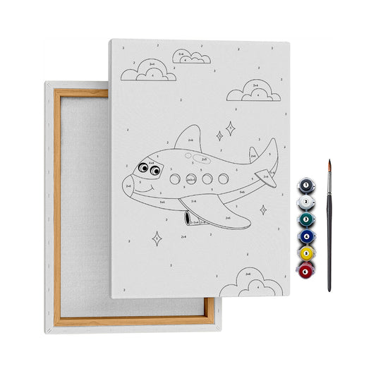 Mutlu Uçak - 35x50cm - Boyama Tablo