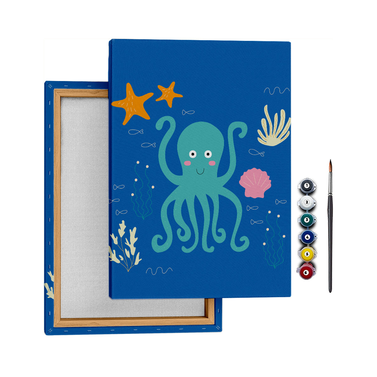 Sevimli Ahtapot - 35x50cm - Boyama Tablo