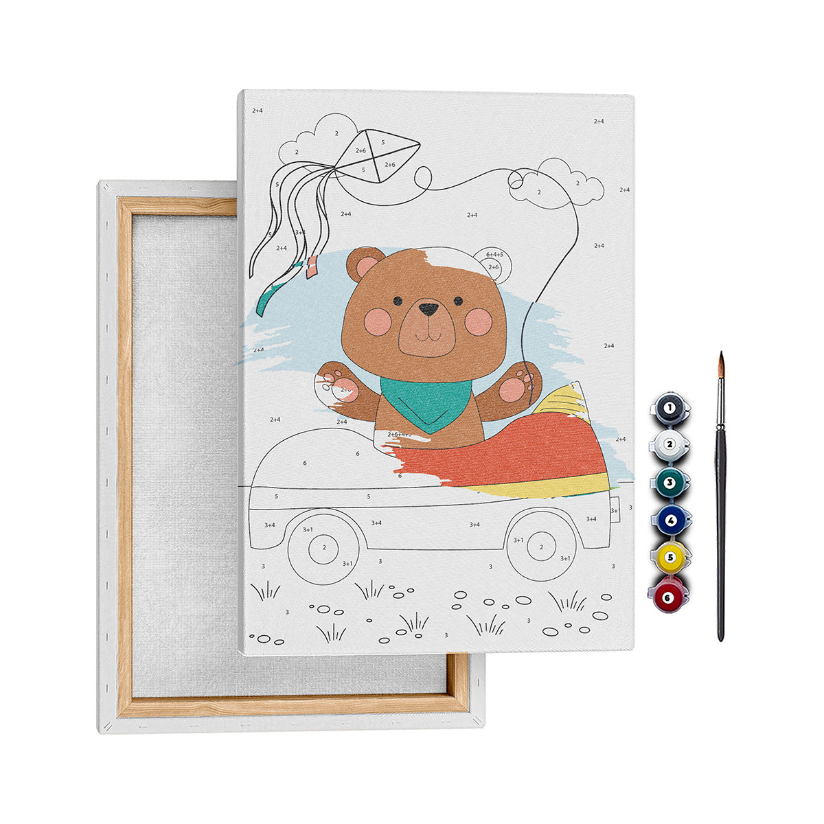 Araba Süren Ayıcık - 35x50cm - Boyama Tablo