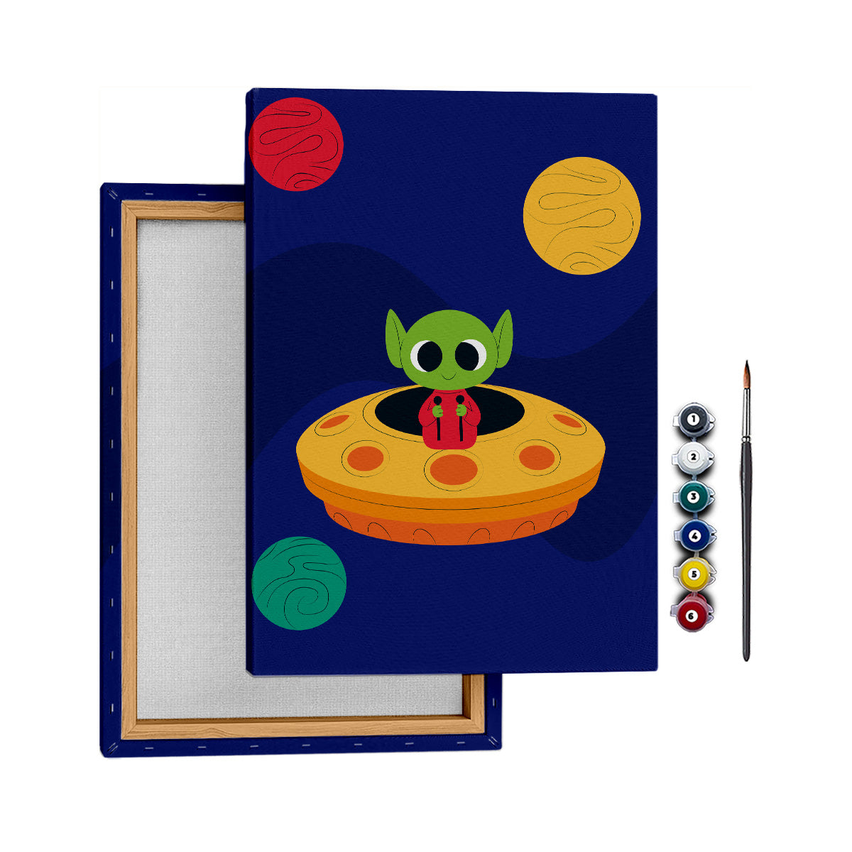 Sevimli UFO - 35x50cm - Boyama Tablo