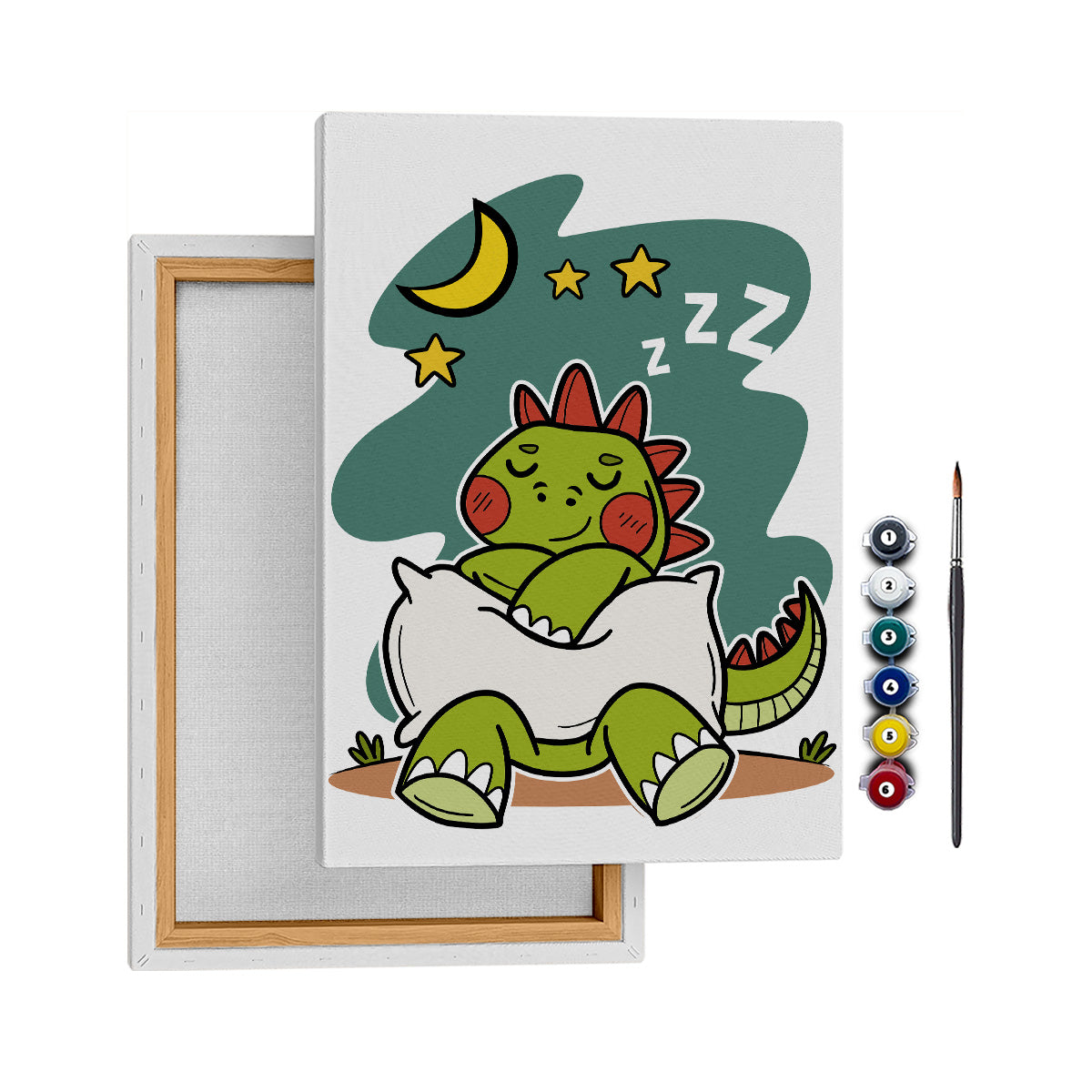 Uykucu Dino - 35x50cm - Boyama Tablo