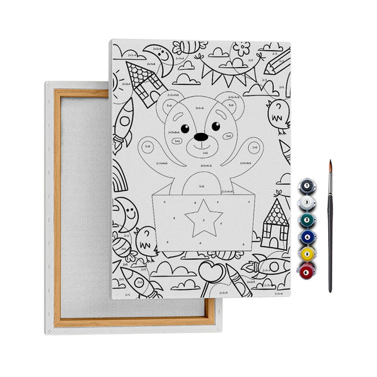 Sürpriz Ayı - 35x50cm - Boyama Tablo