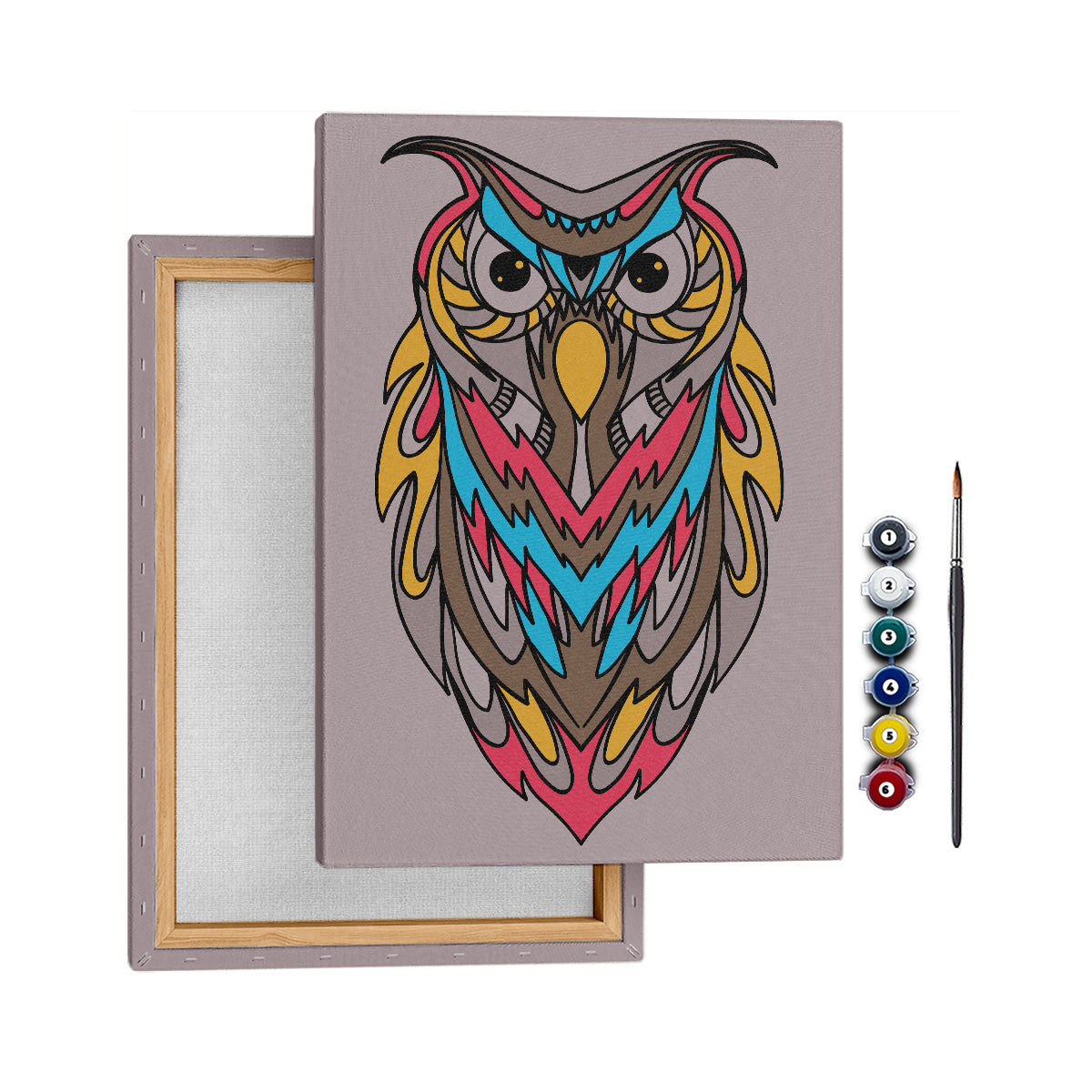 Owl Baykuş - 50x70cm - Boyama Tablo