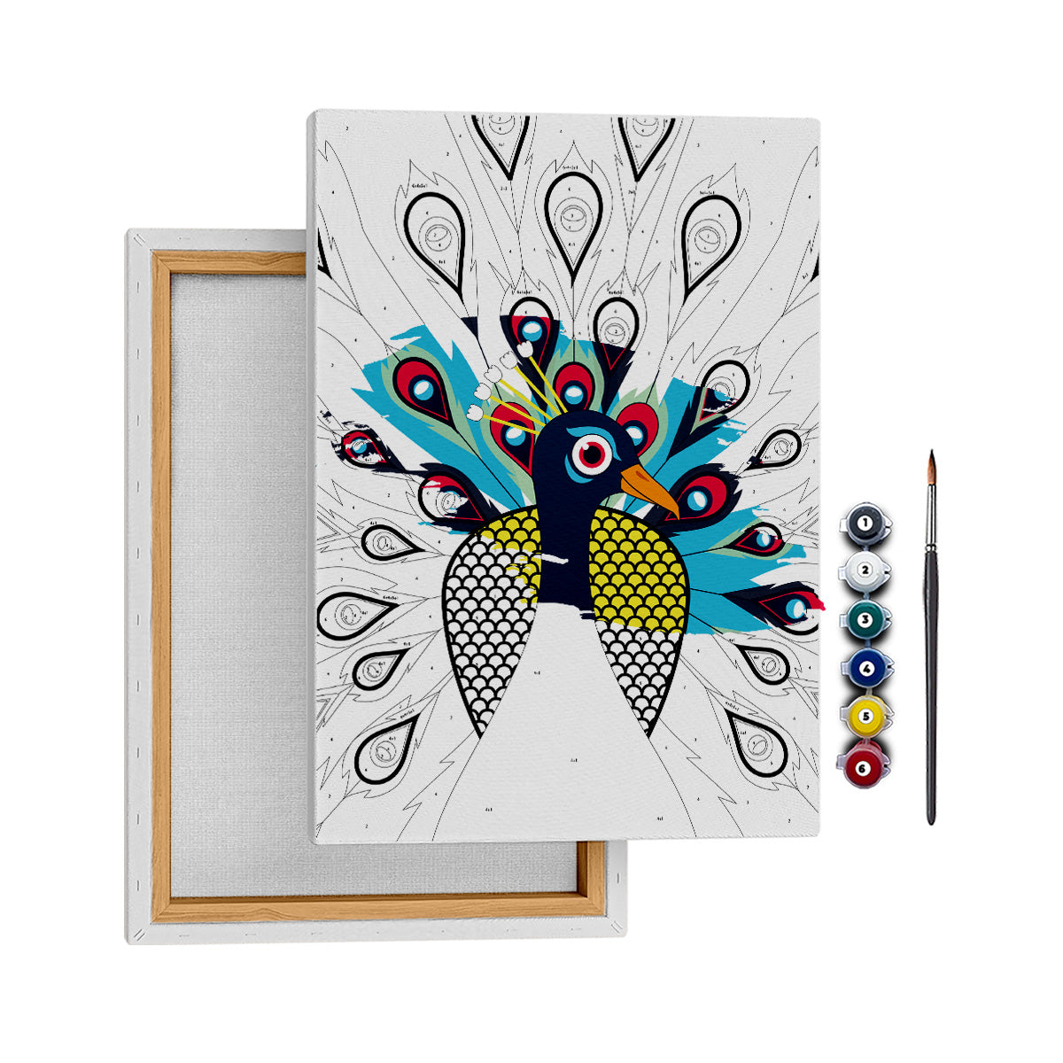 Tavus Kuşu - 50x70cm - Boyama Tablo