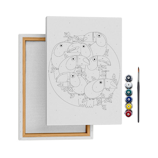 Tukanlar - 50x70cm - Boyama Tablo