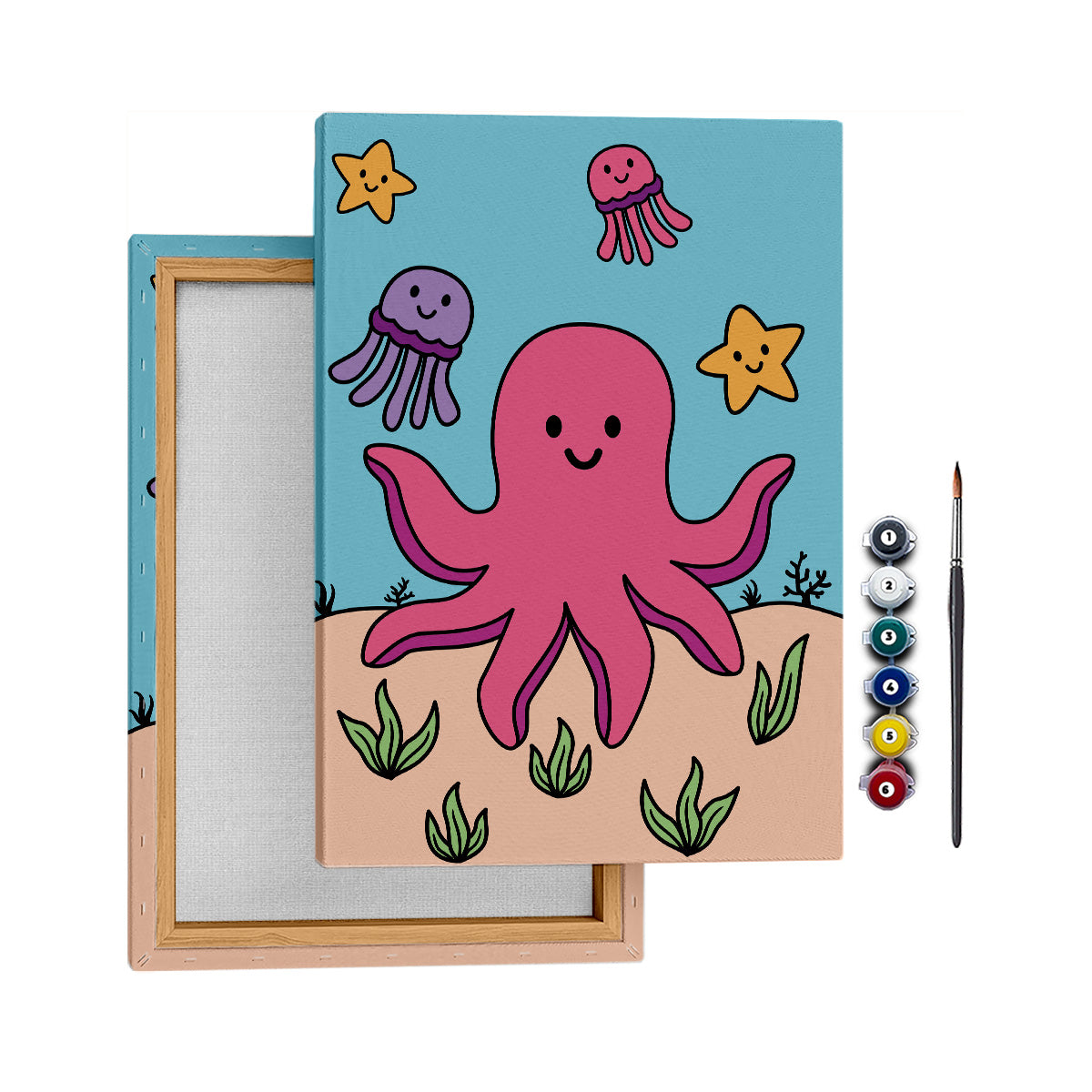 Sevimli Okto - 25x35cm - Boyama Tablo