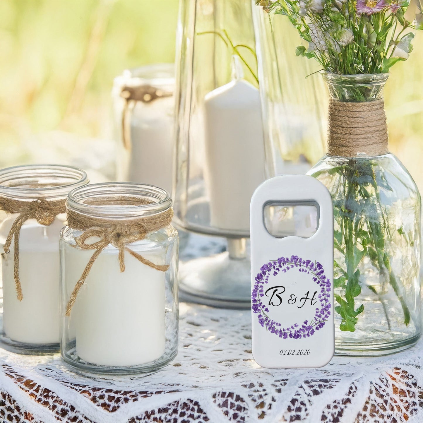 Lavanta Çelenk Tasarımlı – Kişiye Özel Plastik Açacak Magnet