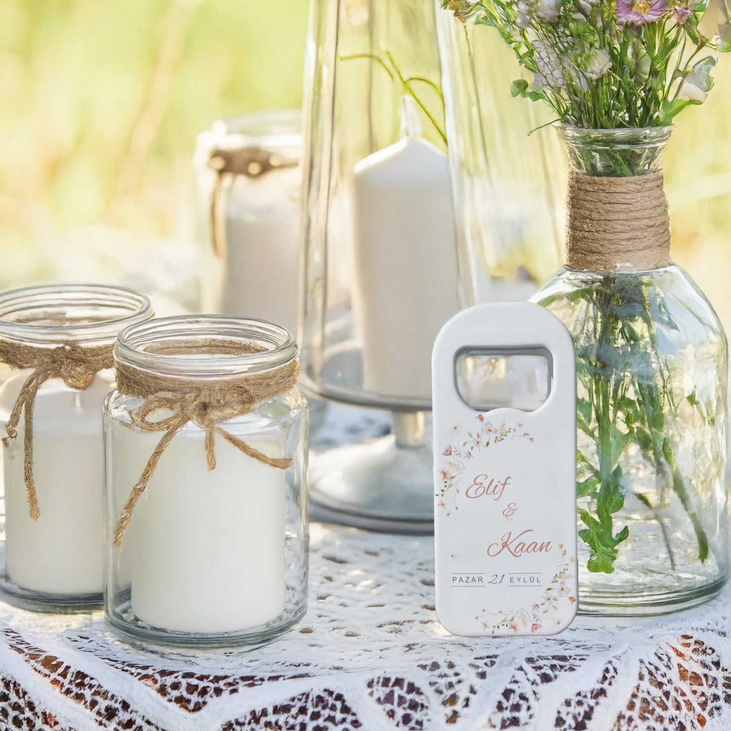 Pastel Çiçek Tasarımlı – Kişiye Özel Plastik Açacak Magnet