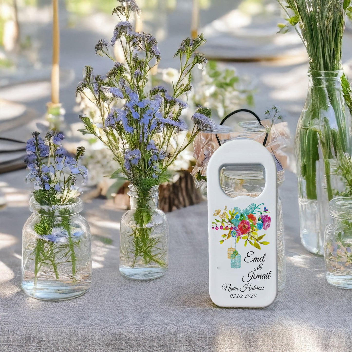 Renkli Çiçek Tasarımlı – Kişiye Özel Plastik Açacak Magnet