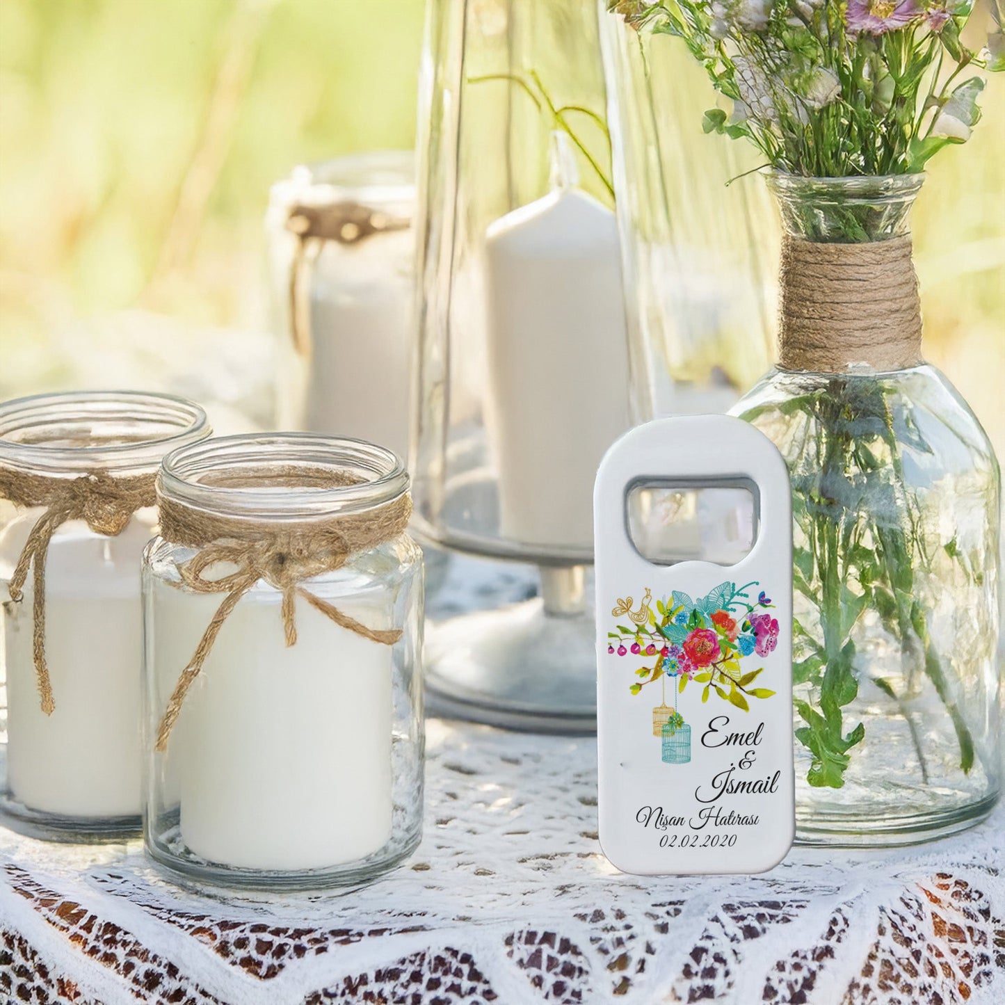 Renkli Çiçek Tasarımlı – Kişiye Özel Plastik Açacak Magnet