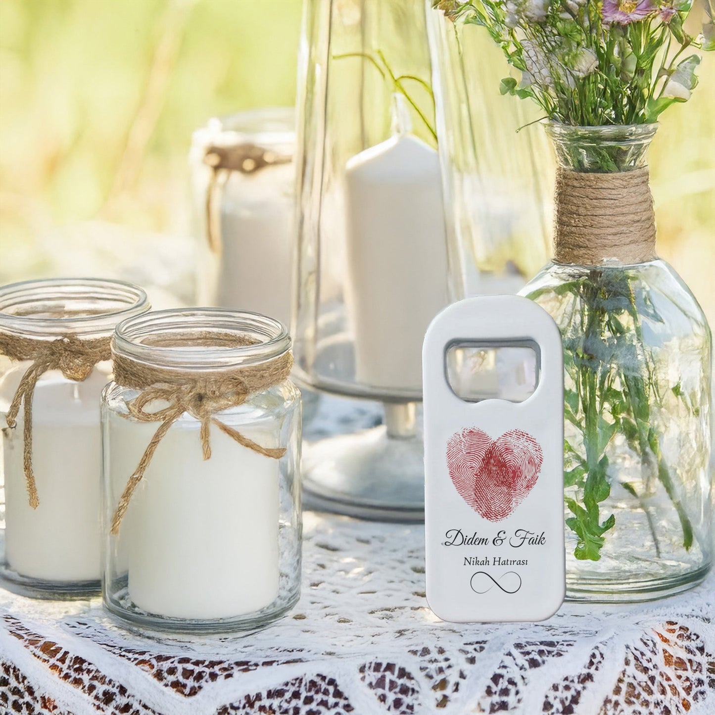 Kalp Parmak İzi Tasarımlı – Kişiye Özel Plastik Açacak Magnet