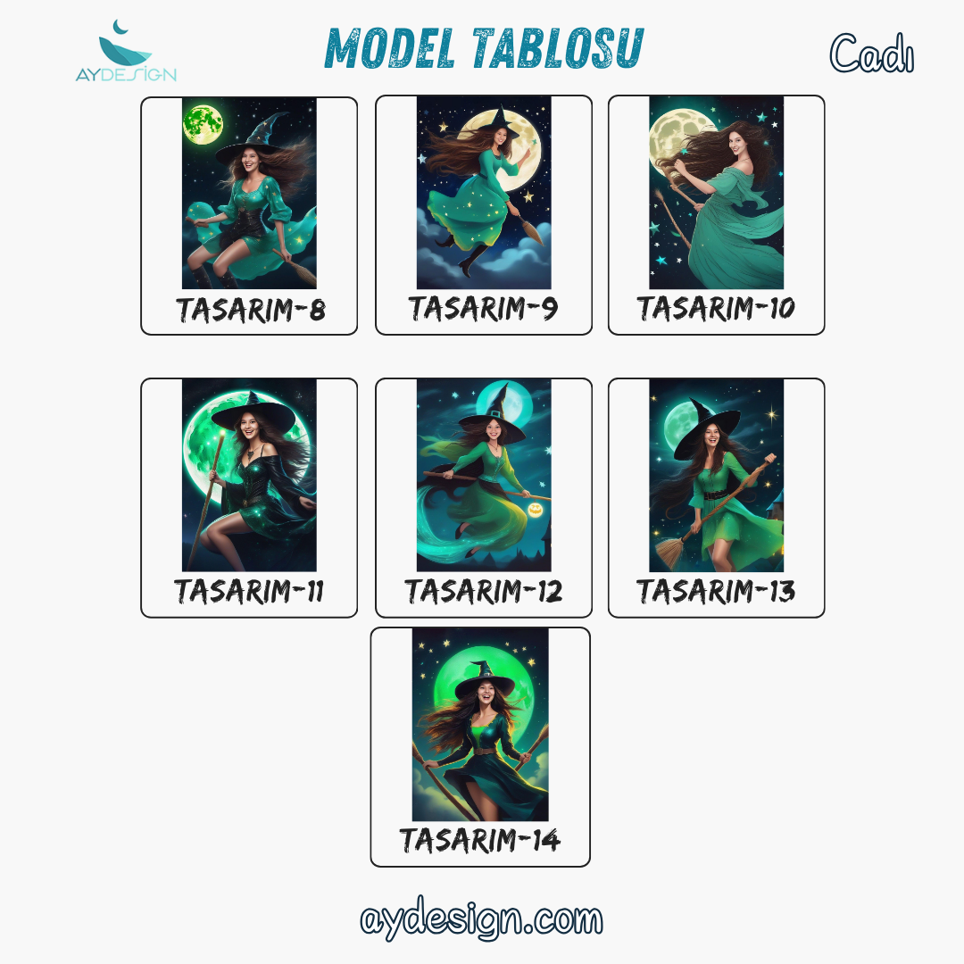 Kişiye Özel Cadı Temalı Karikatür Cam Tablo | Büyüleyici ve Şık Dekorasyon