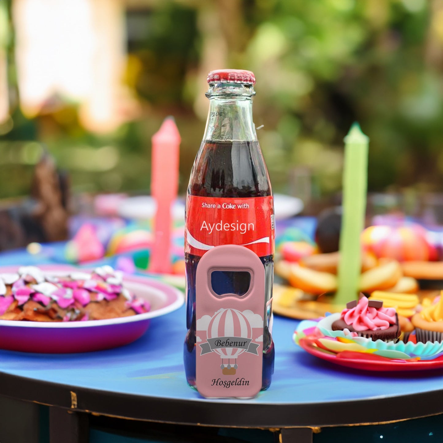 Pembe Zeminli Balon Temalı Plastik Açacak Magnet | Doğumgünü, Babyshower, Diş Buğdayı ve Sünnet Organizasyonlarınızın Unutulmaz Hatırası!