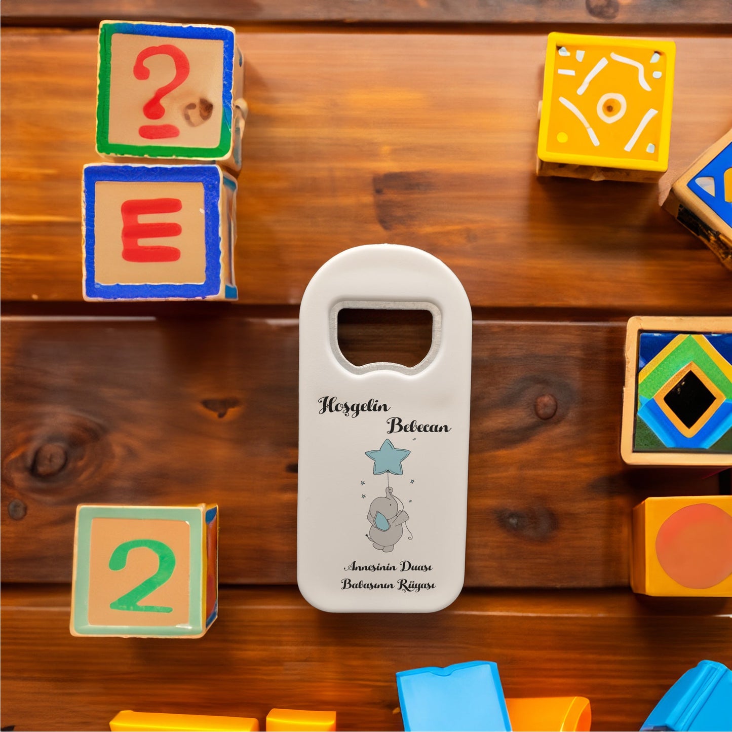 Açık Mavi Yıldız ve Fil Temalı Plastik Açacak Magnet | Doğumgünü, Babyshower, Diş Buğdayı ve Sünnet Organizasyonlarınızın Unutulmaz Hatırası!