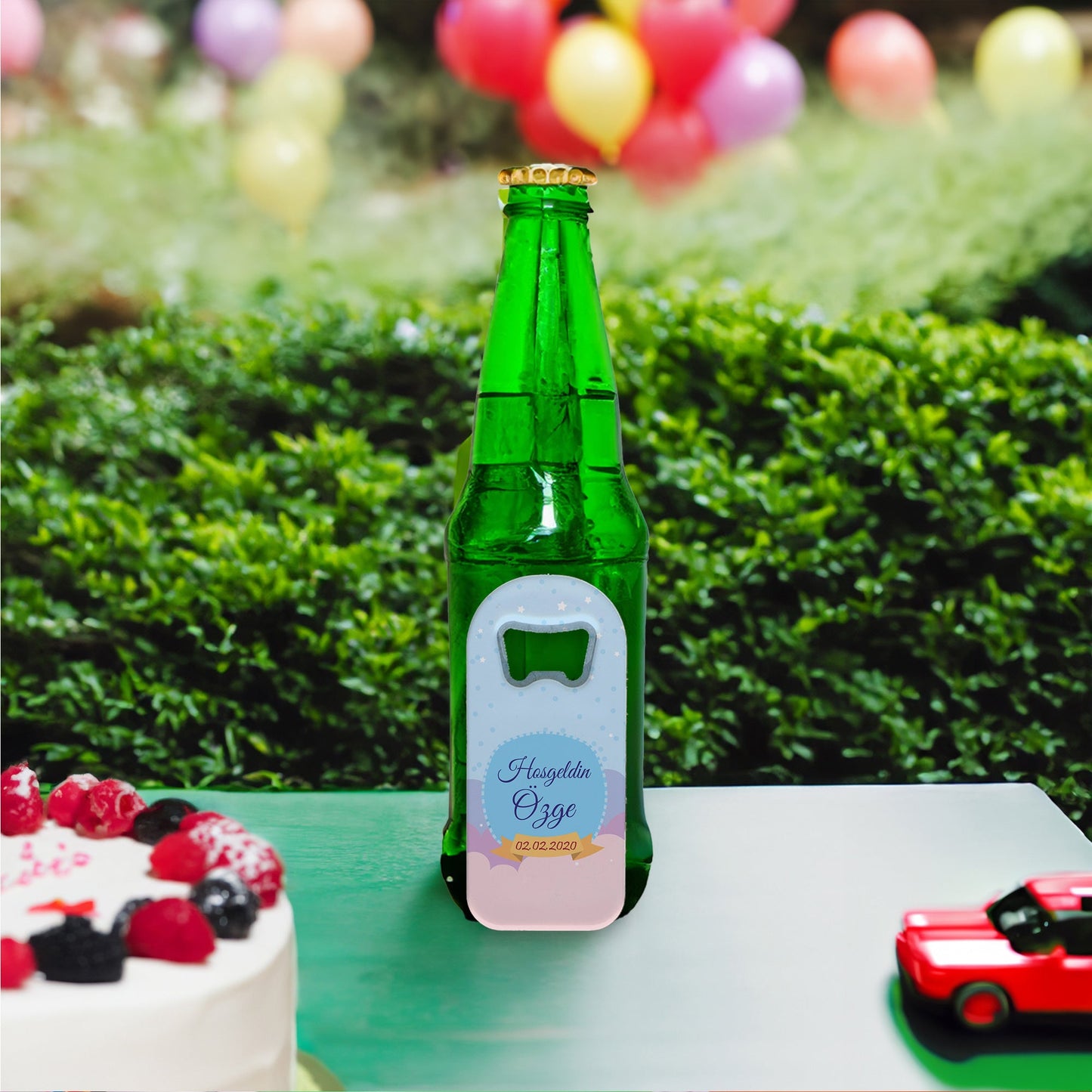 Renkli Zeminli Etiket Temalı Plastik Açacak Magnet | Doğumgünü, Babyshower, Diş Buğdayı ve Sünnet Organizasyonlarınızın Unutulmaz Hatırası!