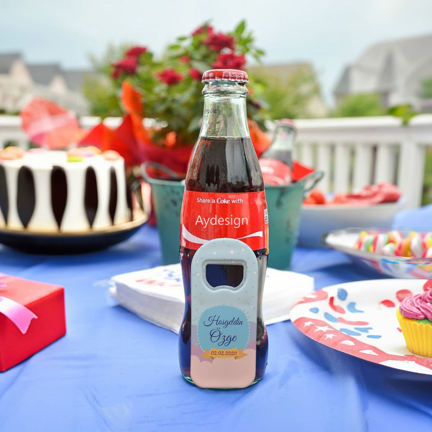 Renkli Zeminli Etiket Temalı Plastik Açacak Magnet | Doğumgünü, Babyshower, Diş Buğdayı ve Sünnet Organizasyonlarınızın Unutulmaz Hatırası!