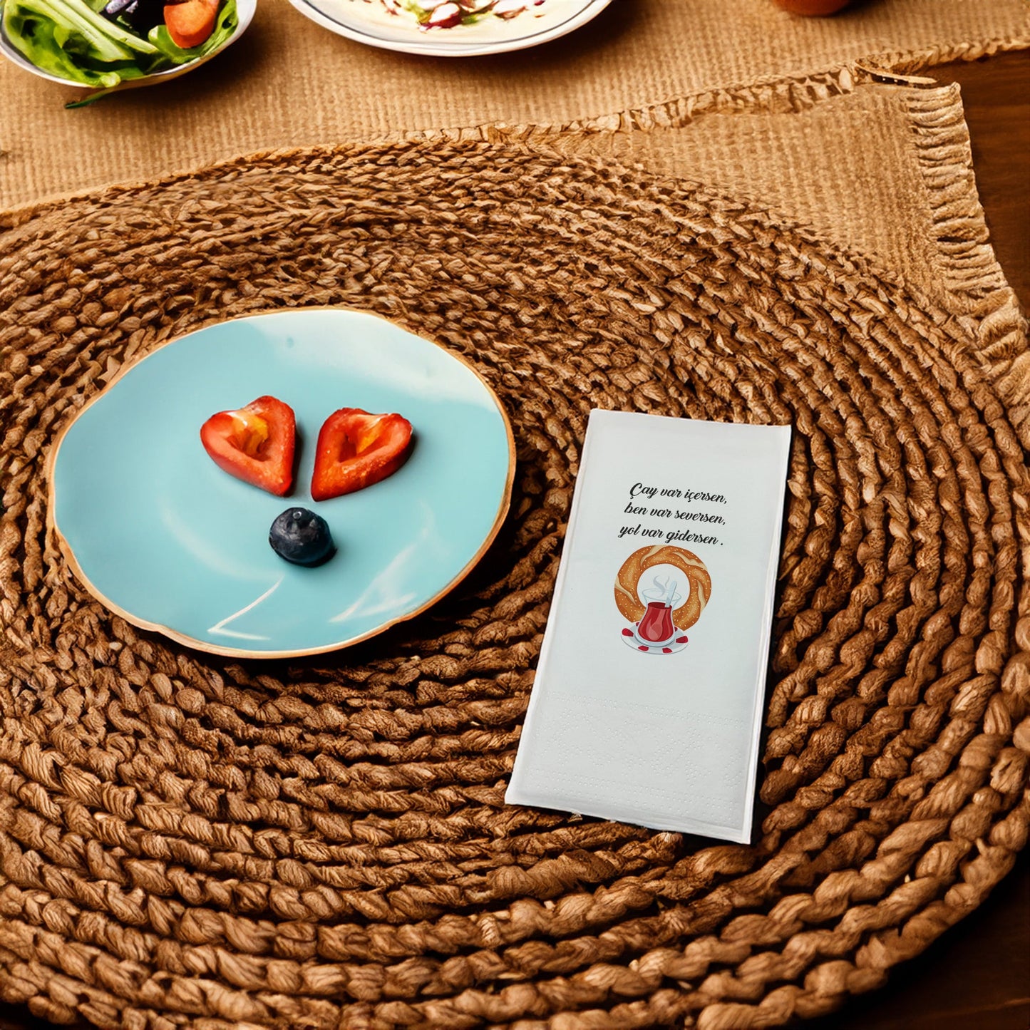 "Çay var içersen..." Baskılı Peçeteler - AyDesign.com.tr