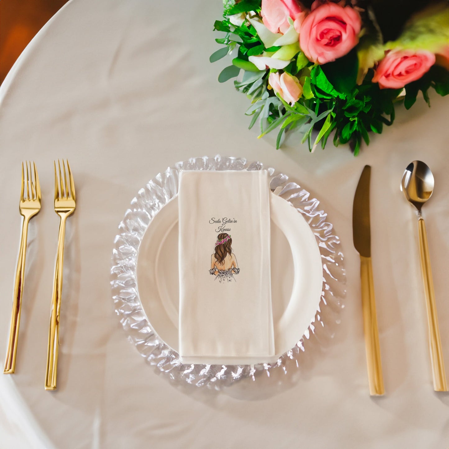 Gelin Detaylı Özel Gün Peçetesi