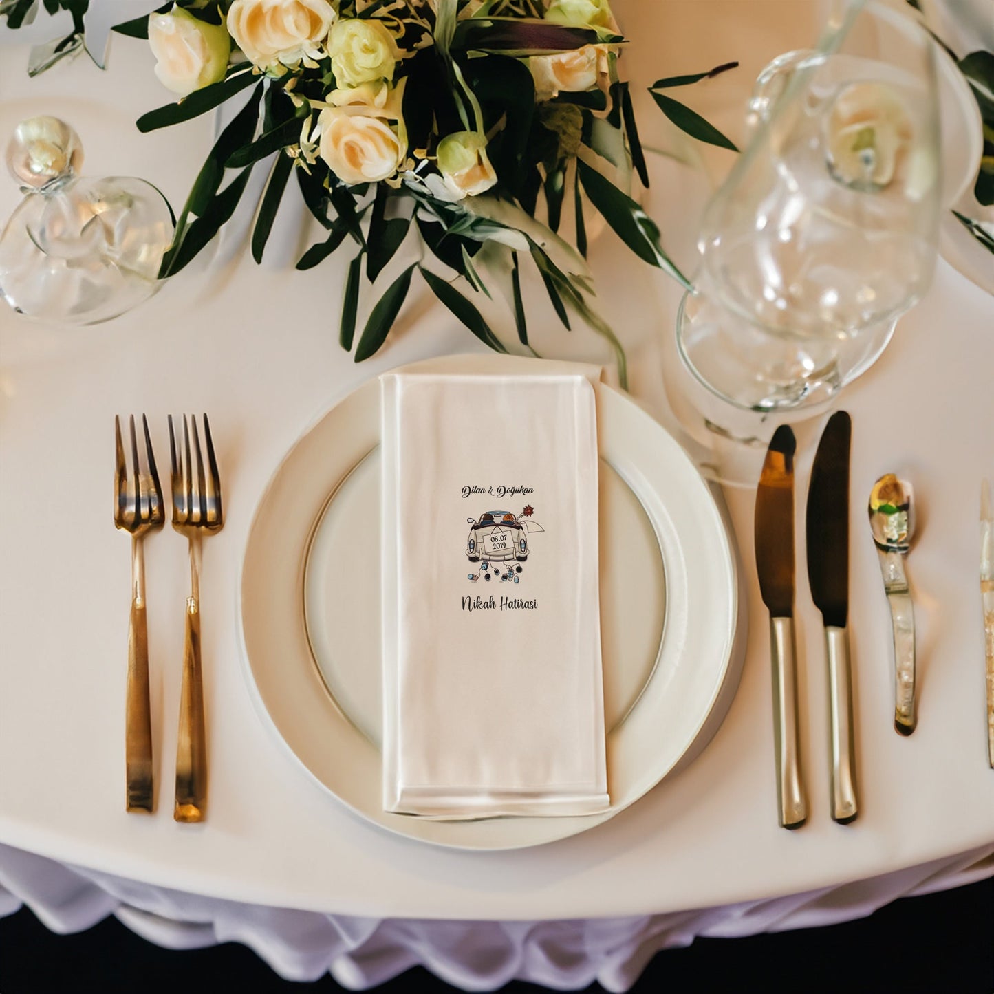 Araba Detaylı Özel Gün Peçetesi