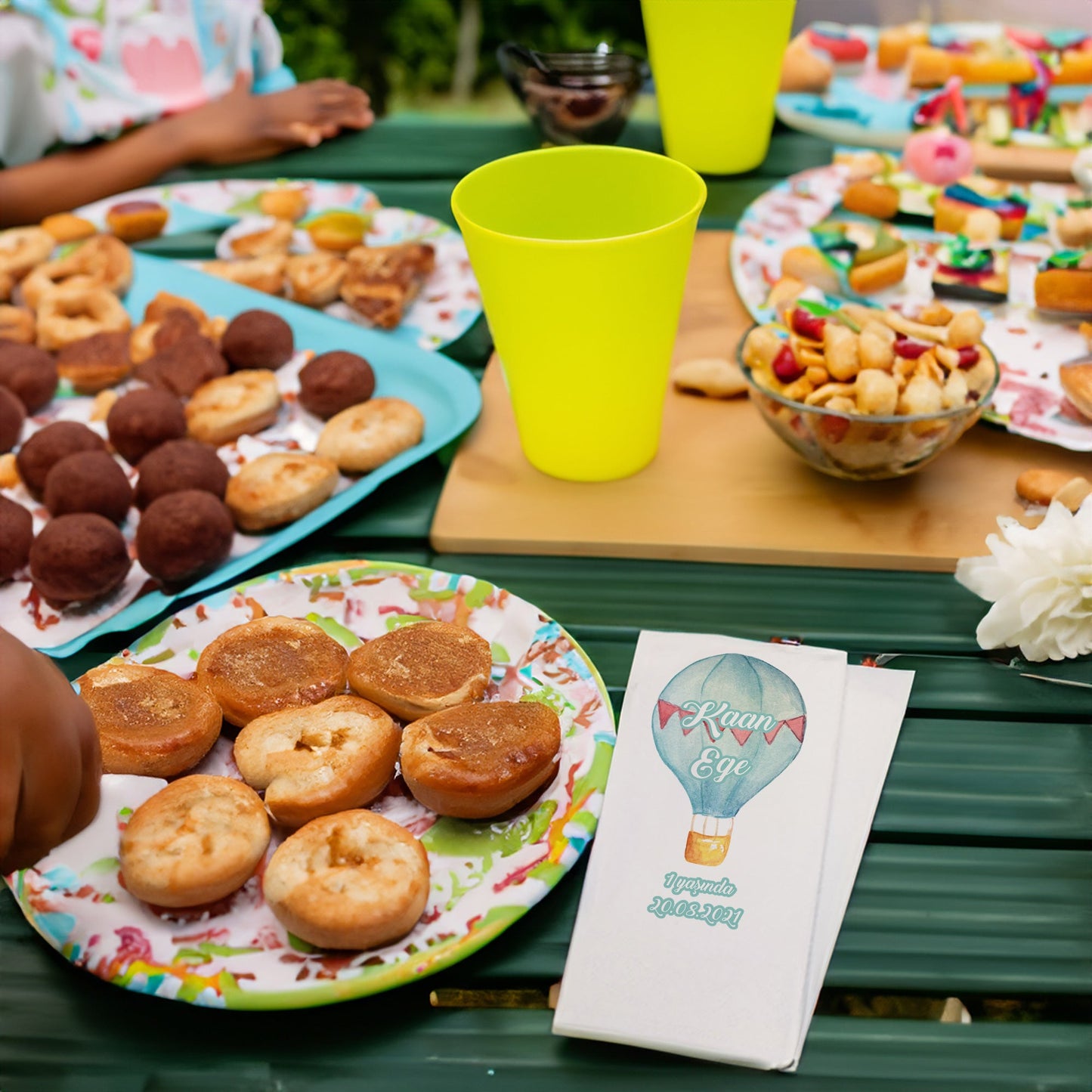 Bebek Mavisi Balon Temalı Baskılı Peçeteler - AyDesign.com.tr