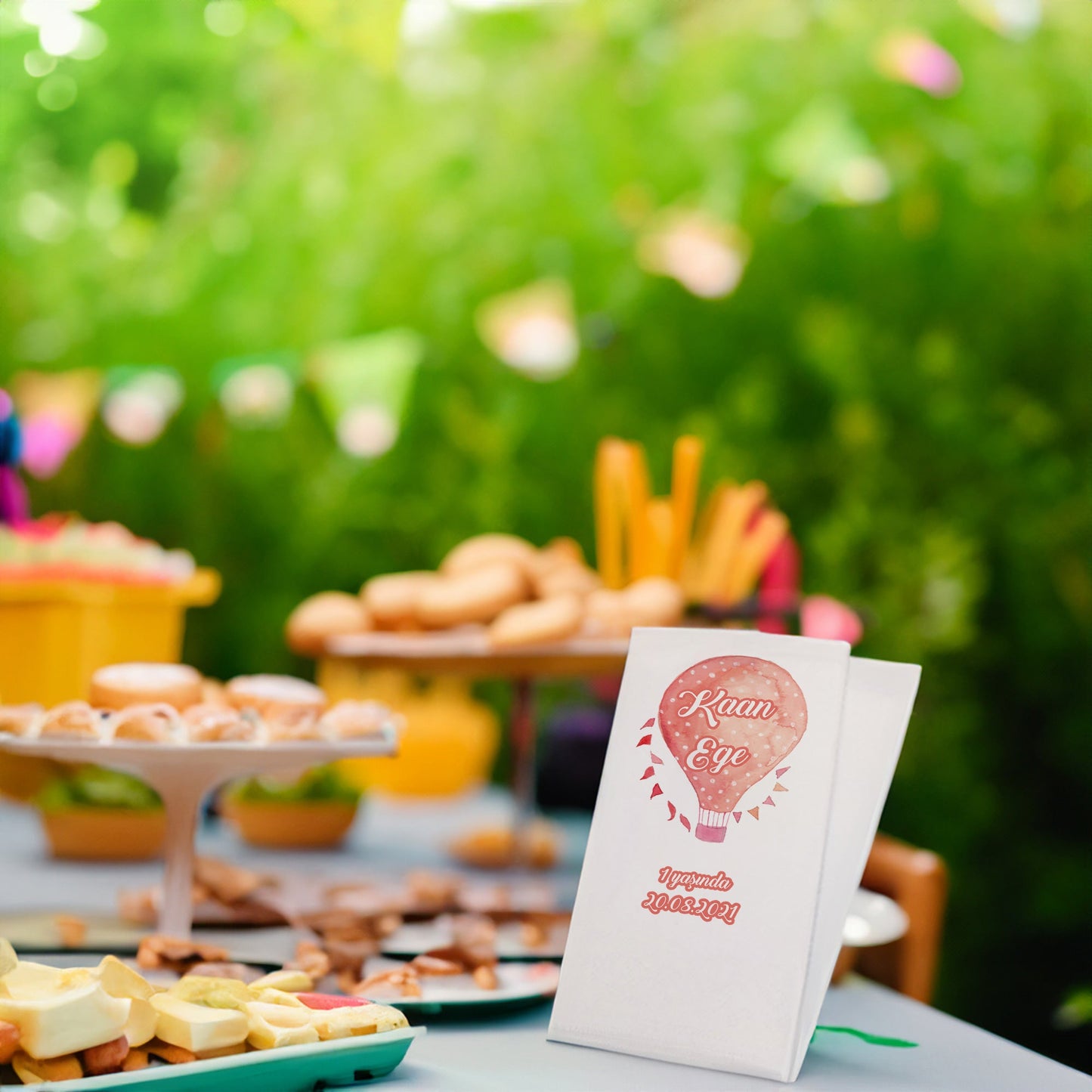 Pembe Balon Temalı Baskılı Peçeteler - AyDesign.com.tr