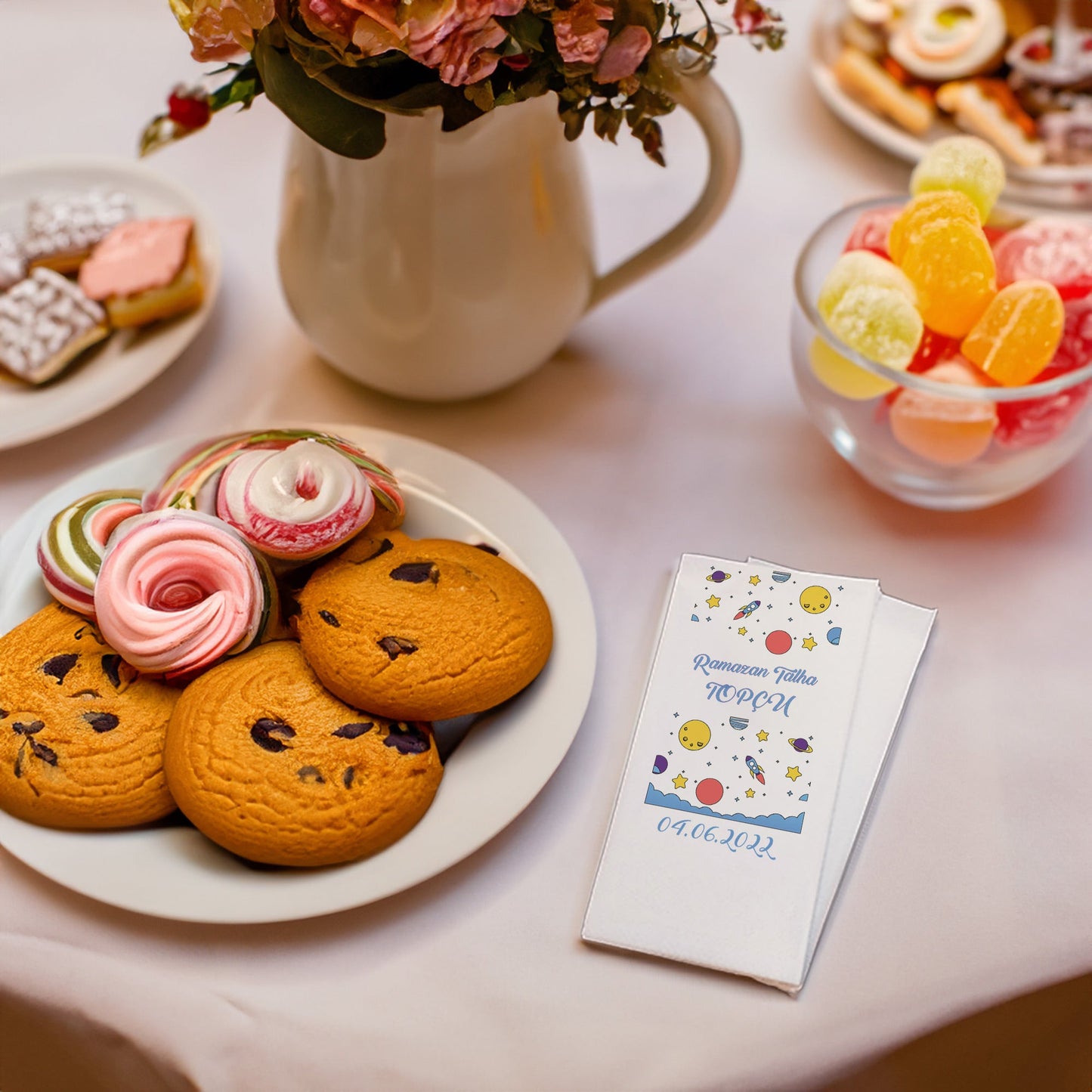 Uzay Temalı Baskılı Peçeteler - AyDesign.com.tr