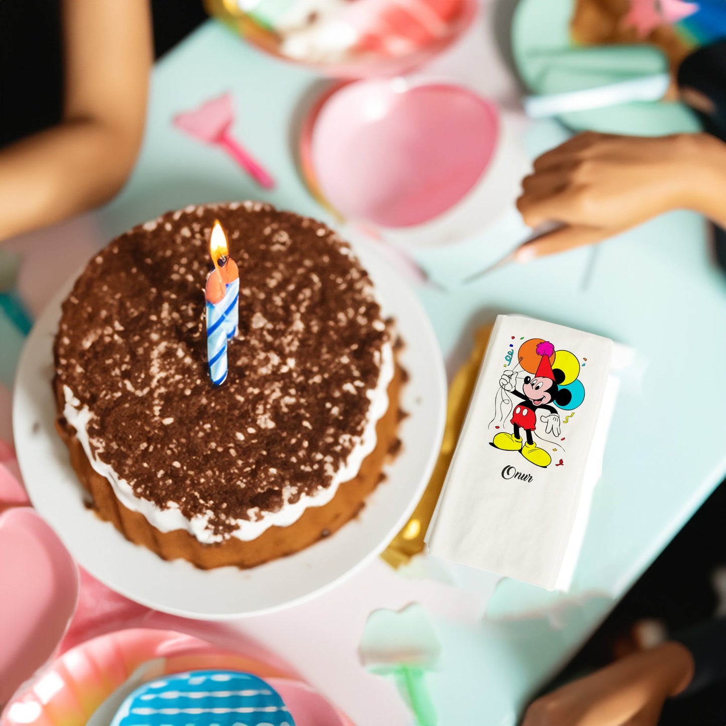 Balonlar ve Mickey Mouse Baskılı Peçeteler - AyDesign.com.tr