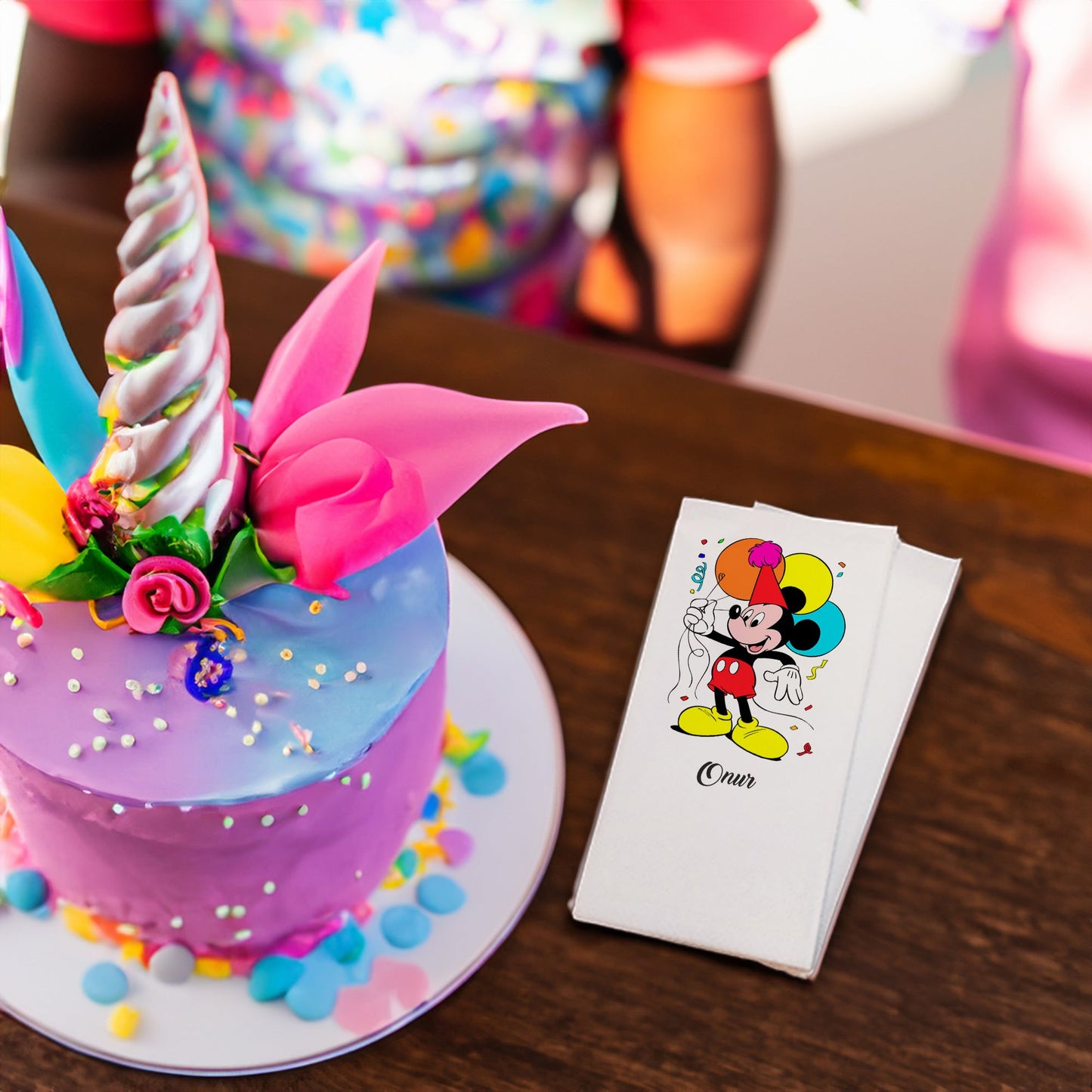 Balonlar ve Mickey Mouse Baskılı Peçeteler - AyDesign.com.tr