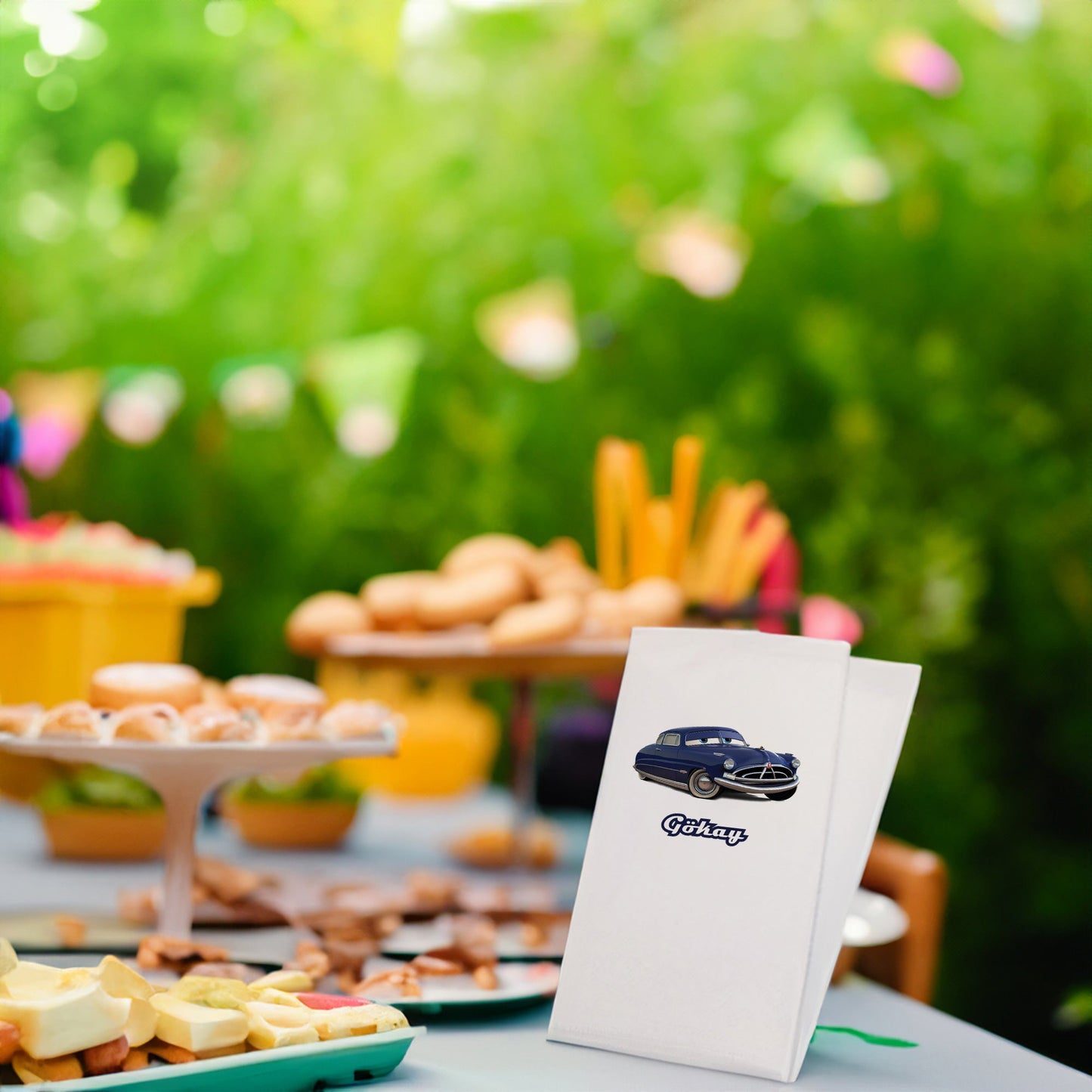 Arabalar Mavi Araba Temalı Baskılı Peçeteler - AyDesign.com.tr