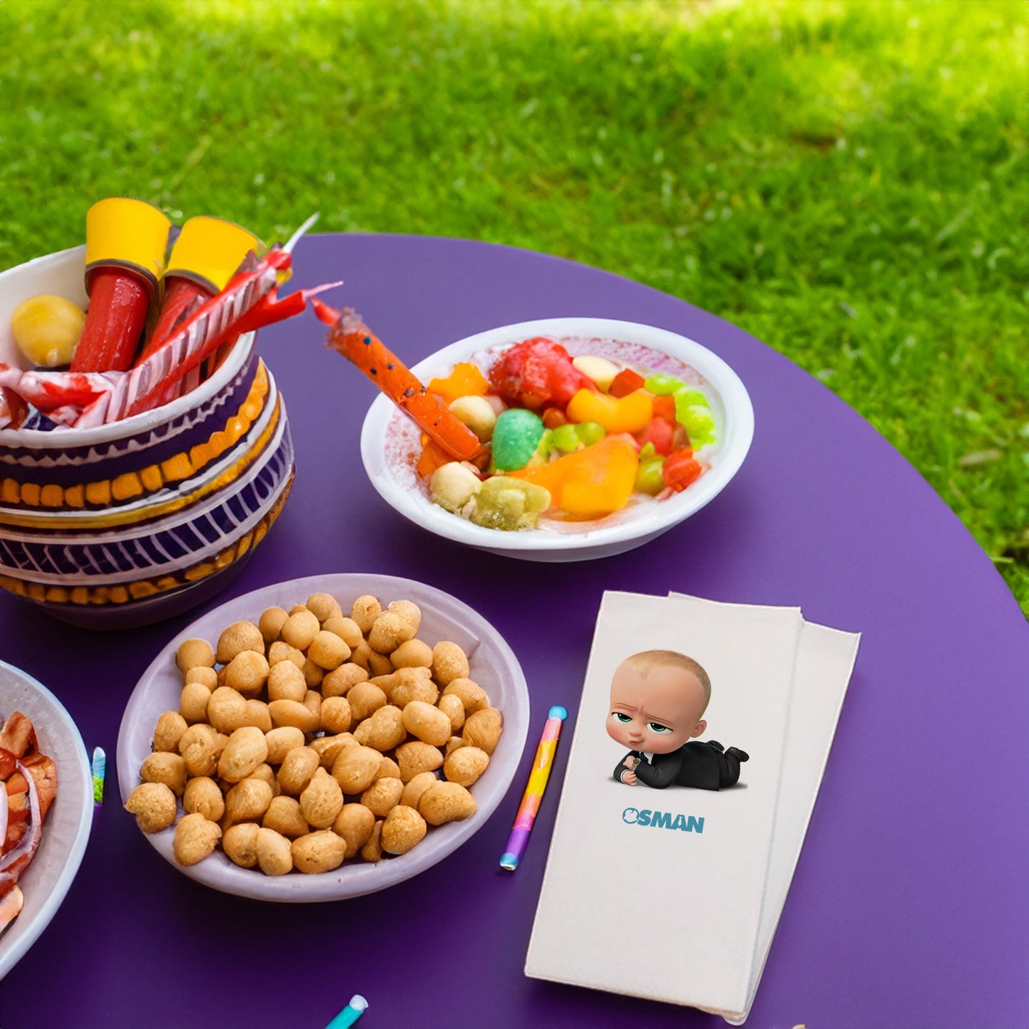 Patron Bebek 3 Baskılı Peçeteler - AyDesign.com