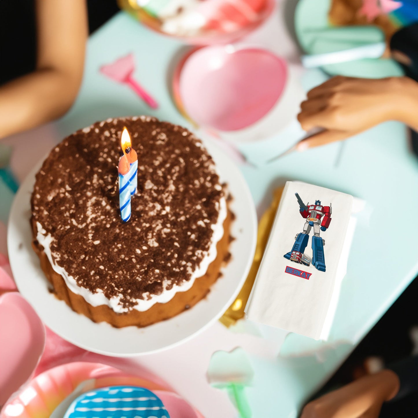 Renkli Robot Temalı Baskılı Peçeteler - AyDesign.com