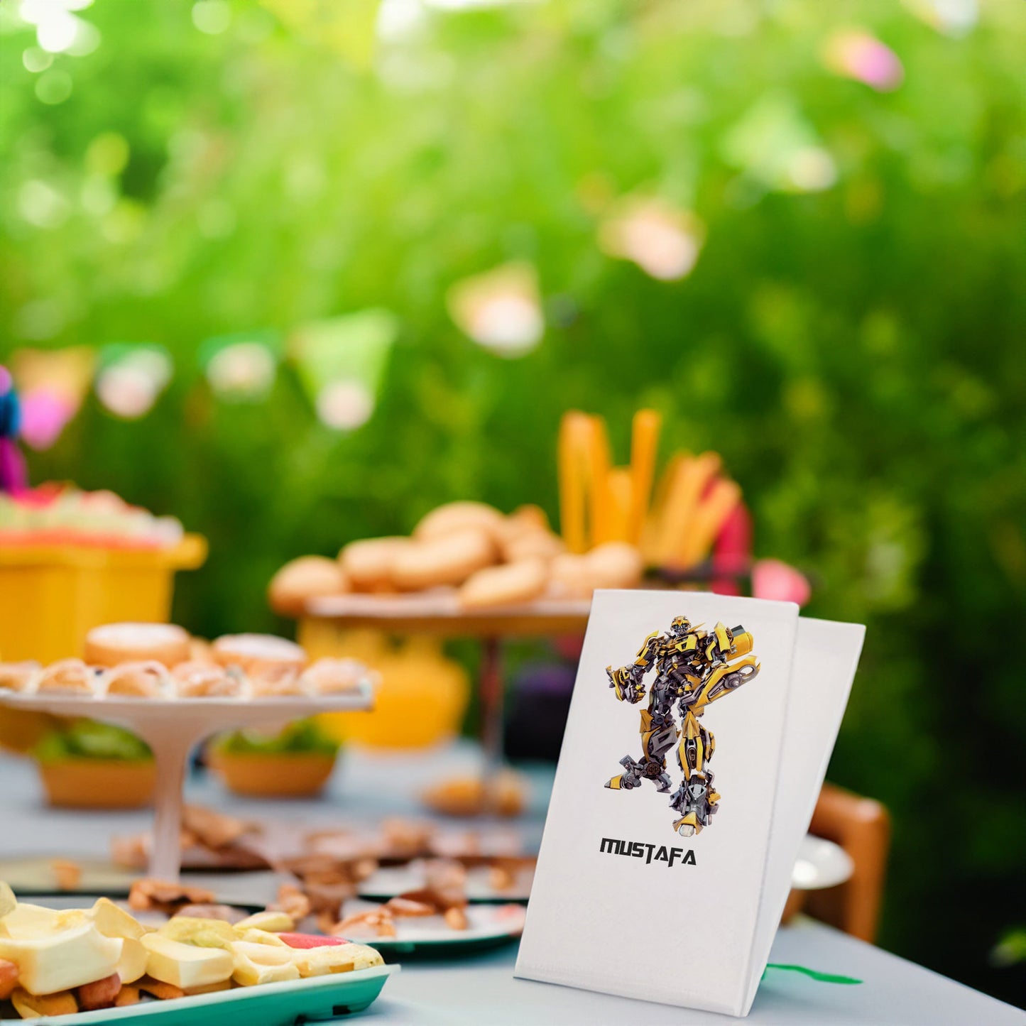 Sarı Robot Baskılı Peçeteler - AyDesign.com