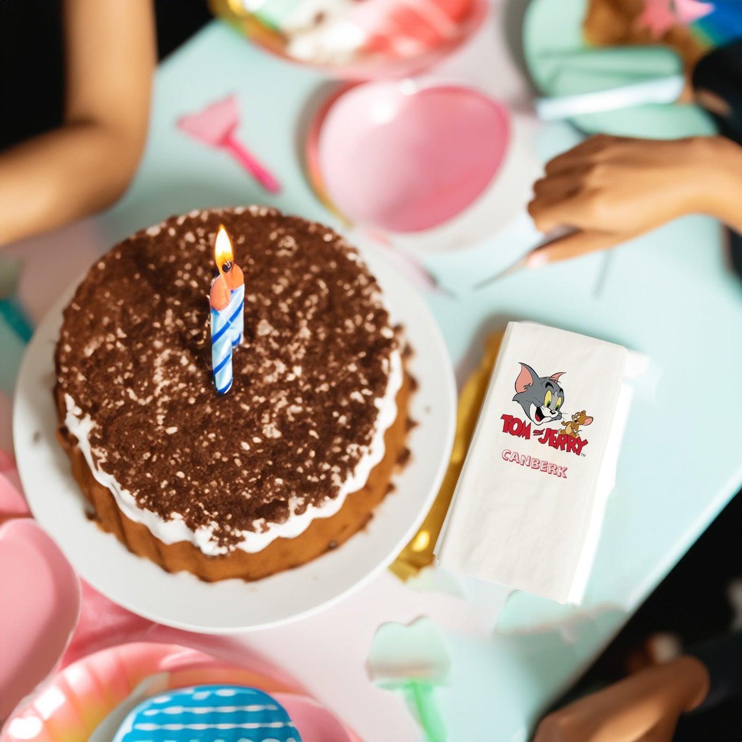 Renkli Tom ve Jerry Temalı Baskılı Peçeteler - AyDesign.com