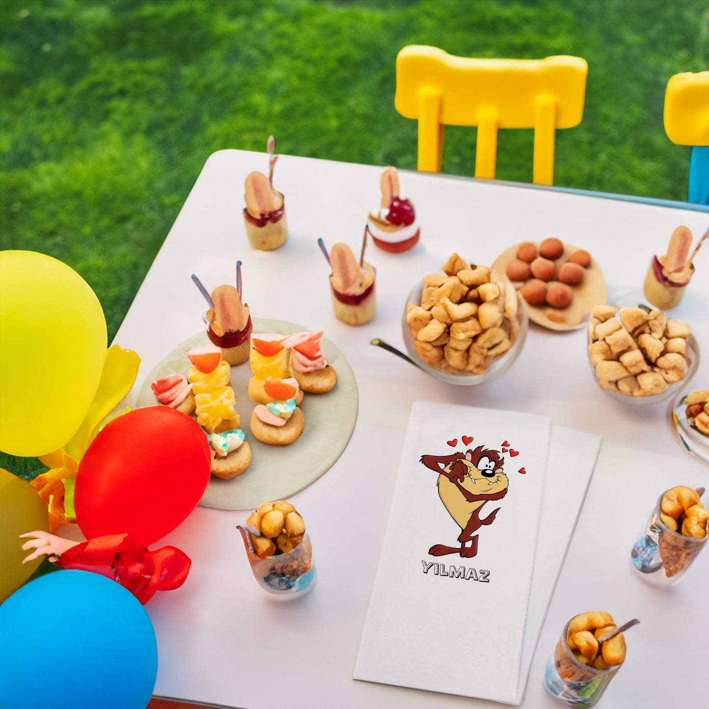 Tazmanya Canavarı Baskılı Peçeteler - AyDesign.com