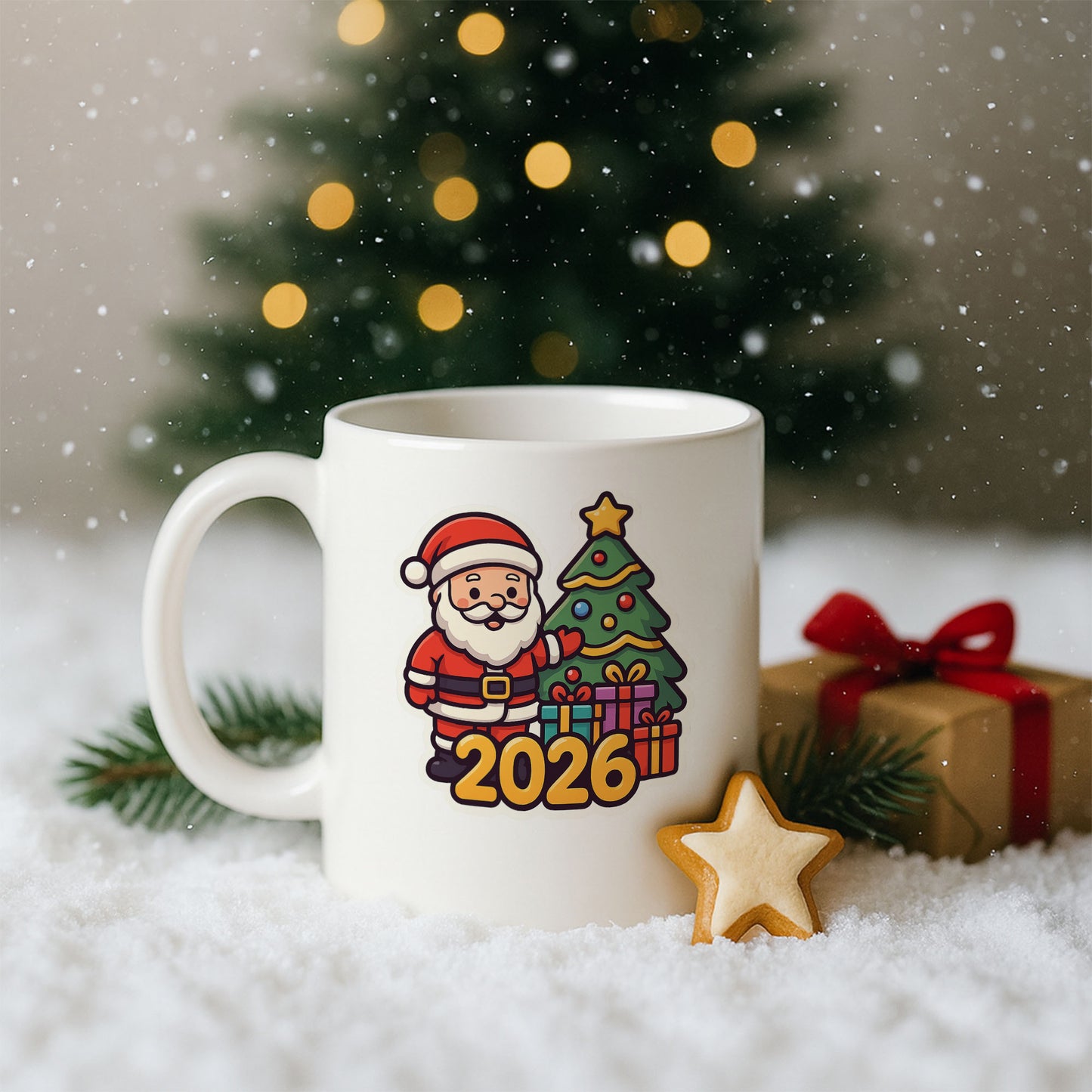 2026 Noel Baba Temalı Hediyelik Baskılı Kupa