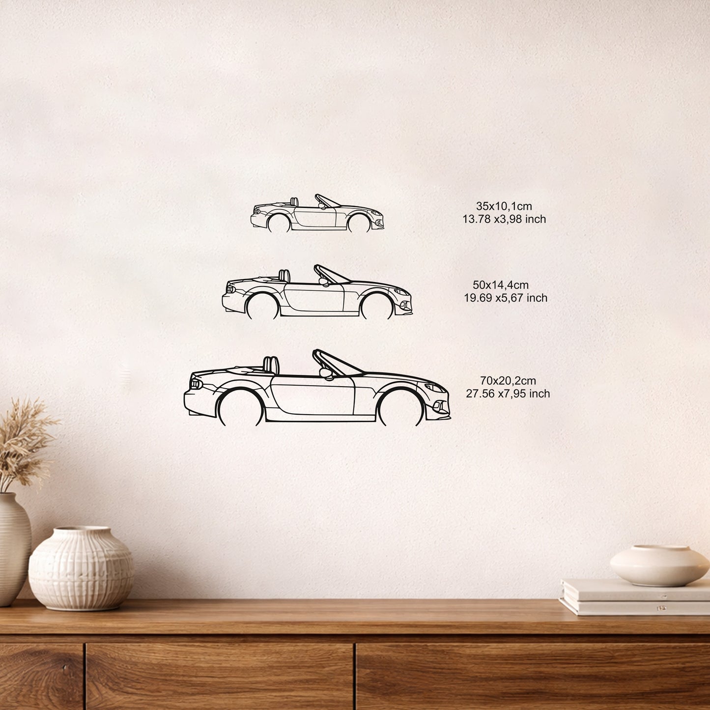 Mazda MX 5 NC 2014 Spor Araba Metal Duvar Tablosu Minimalist Dekoratif Tasarım