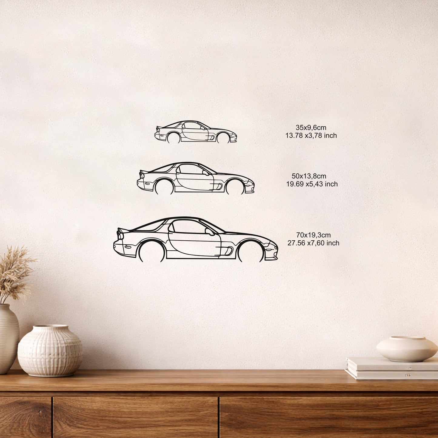 Mazda RX 7 Efsanevi JDM Spor Araba Metal Duvar Tablosu Dekoratif Metal Sanatı