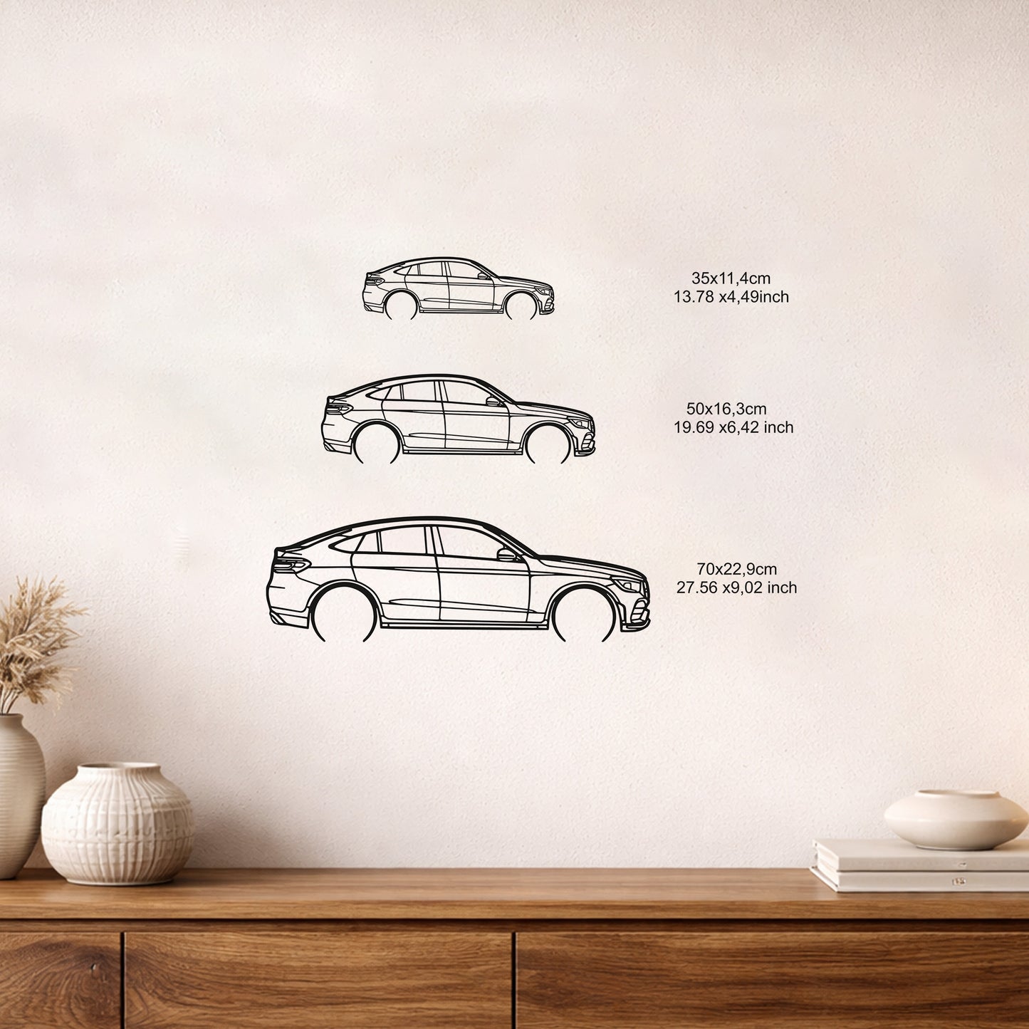 Mercedes GLC Coupe Metal Duvar Tablosu Modern Araba Tasarımı Metal Dekor