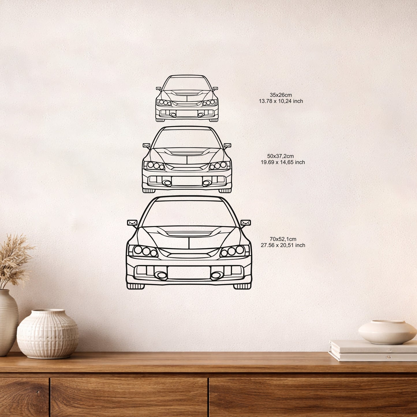 Mitsubishi Lancer Evo 9 Metal Duvar Tablosu Spor Araba Tasarımı