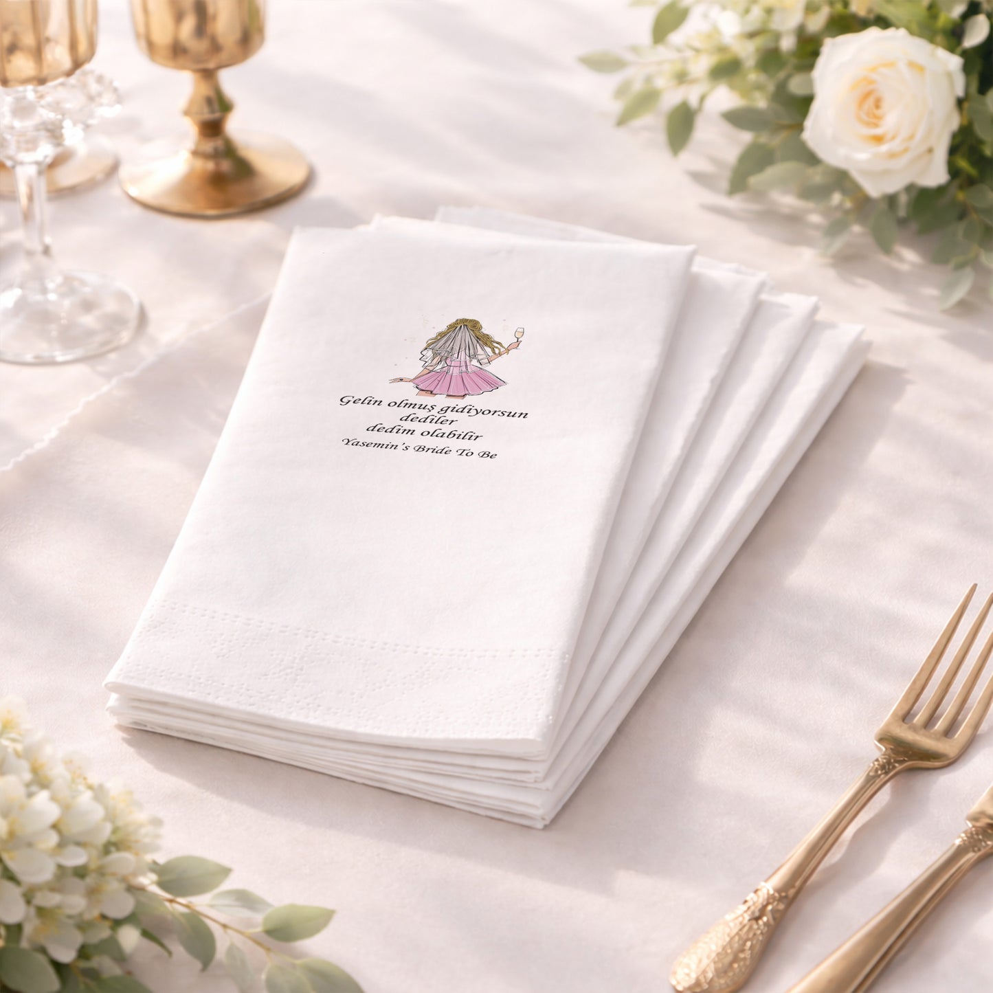 Bride To Be Temalı Kına Peçetesi – Eğlenceli ve Modern Bekarlığa Veda